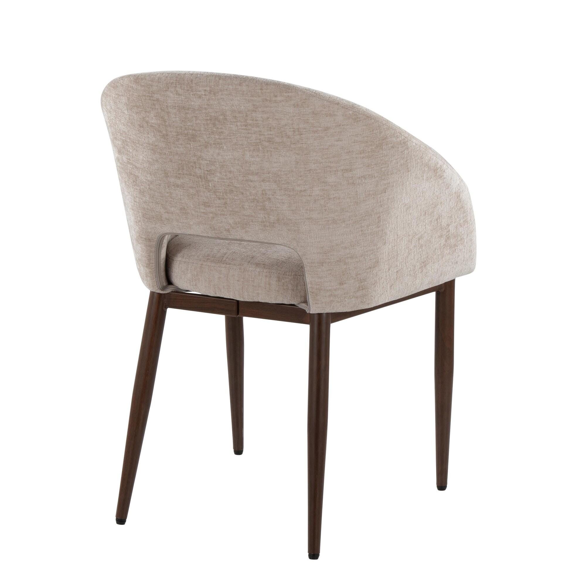 LumiSource Renee Dining Chair (Set of 2), Light Brown/Mahogany, large