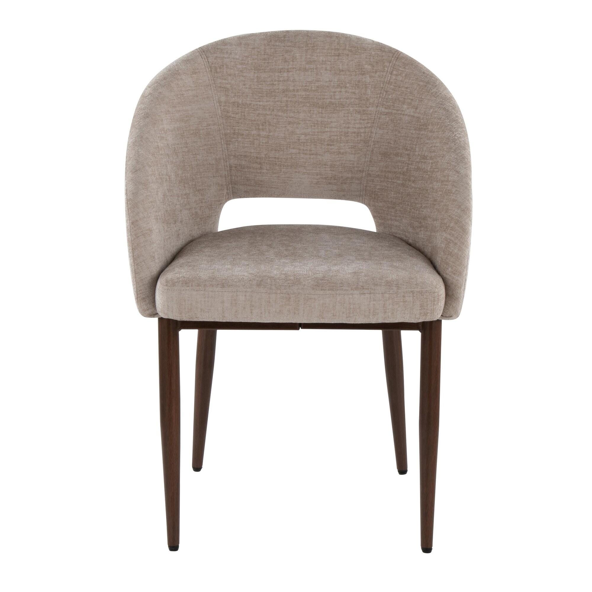 LumiSource Renee Dining Chair (Set of 2), Light Brown/Mahogany, large