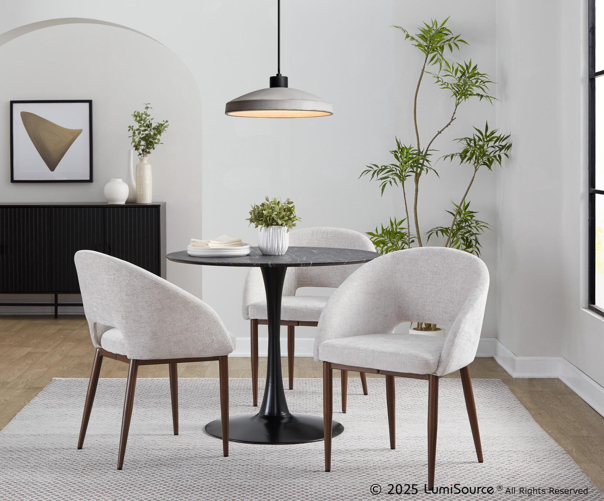 LumiSource Renee Dining Chair (Set of 2), Silver/Mahogany, large