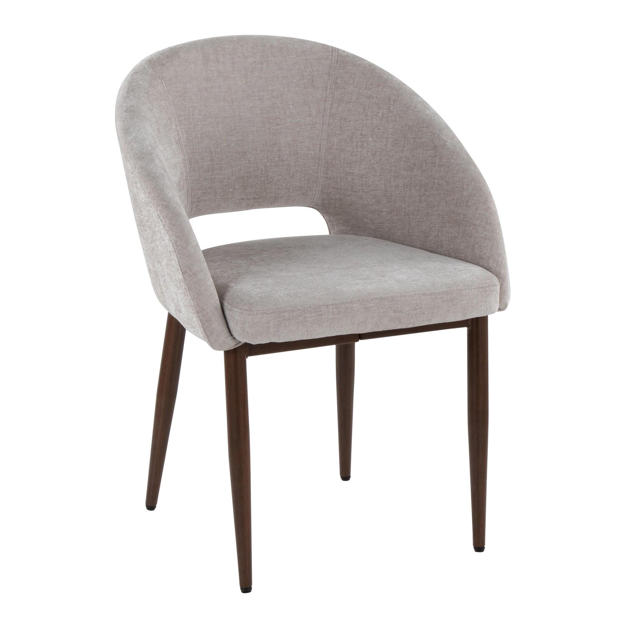 LumiSource Renee Dining Chair (Set of 2), Silver/Mahogany, large