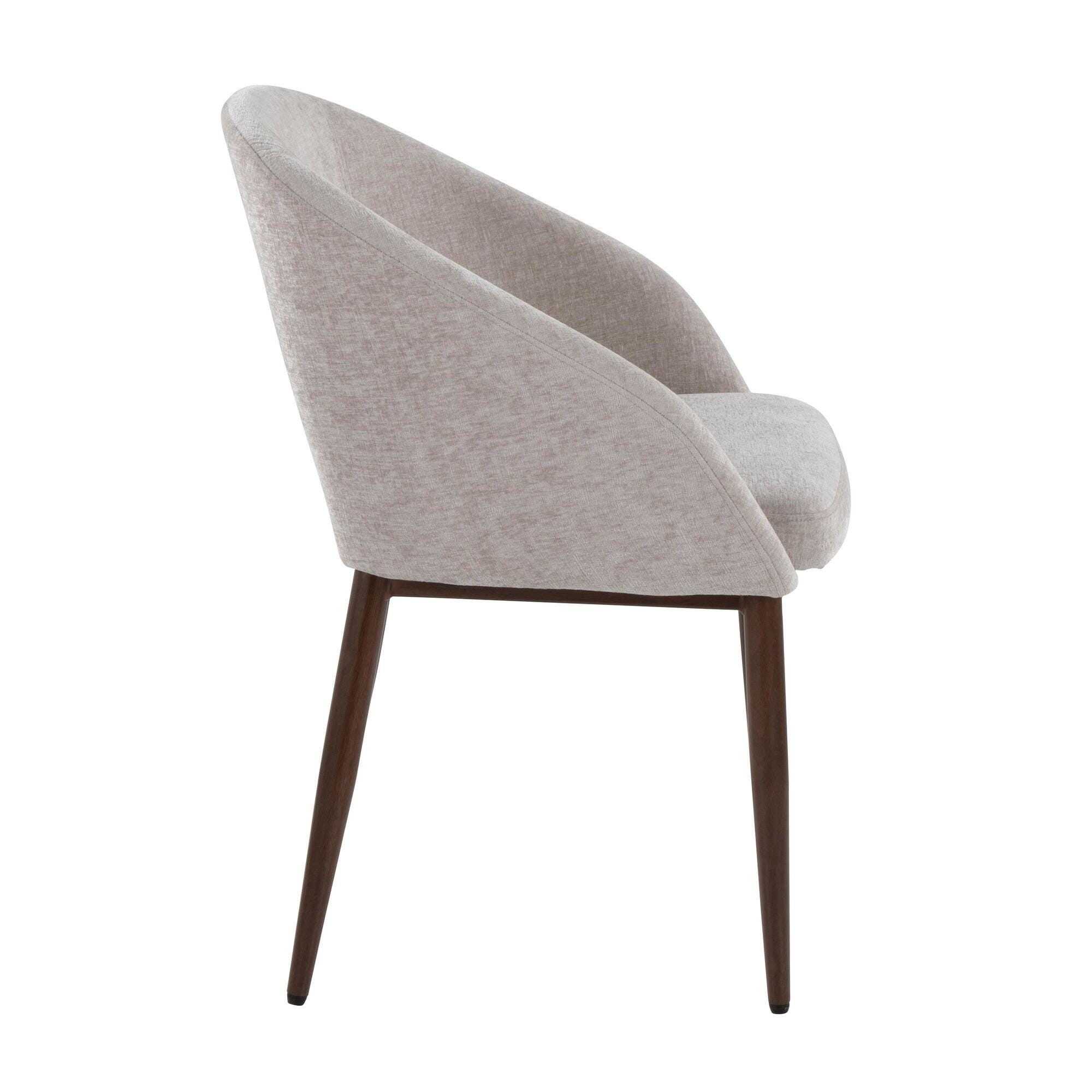 LumiSource Renee Dining Chair (Set of 2), Silver/Mahogany, large