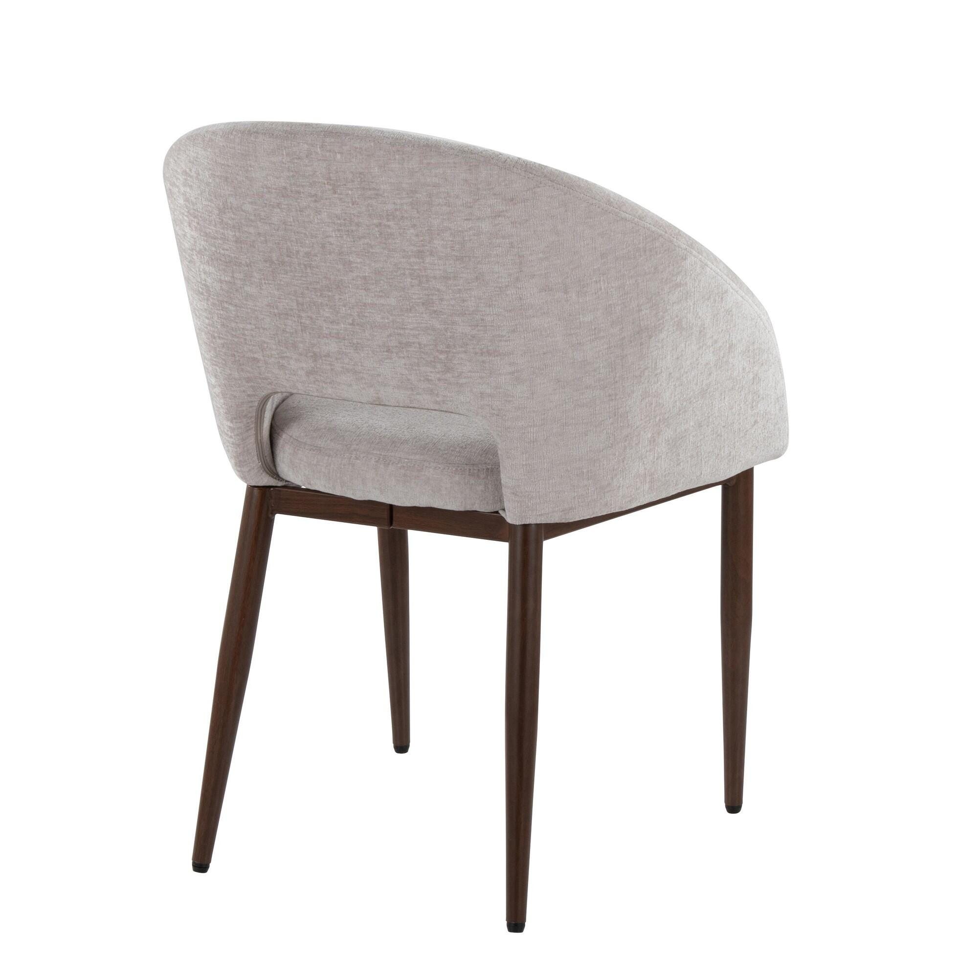 LumiSource Renee Dining Chair (Set of 2), Silver/Mahogany, large