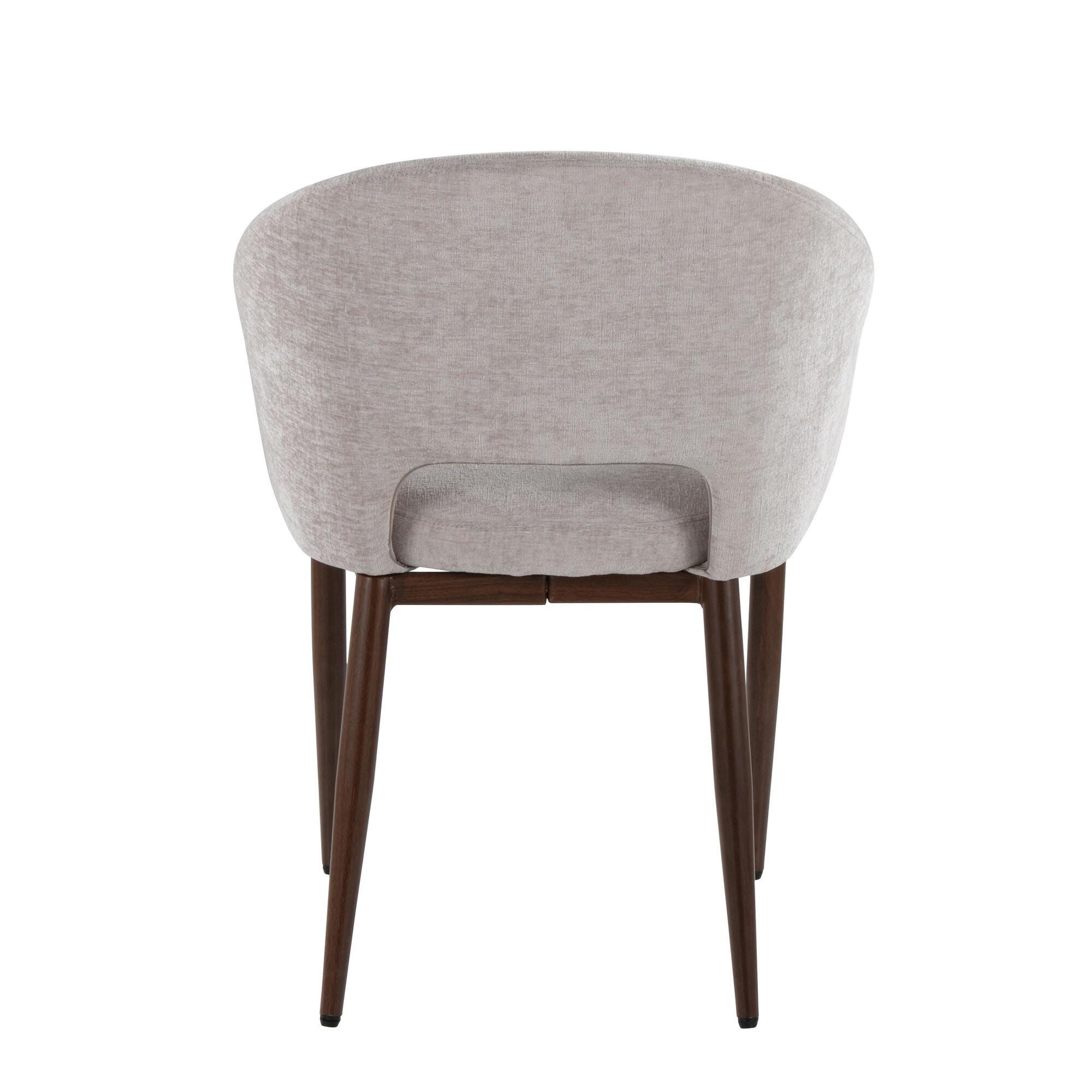 LumiSource Renee Dining Chair (Set of 2), Silver/Mahogany, large