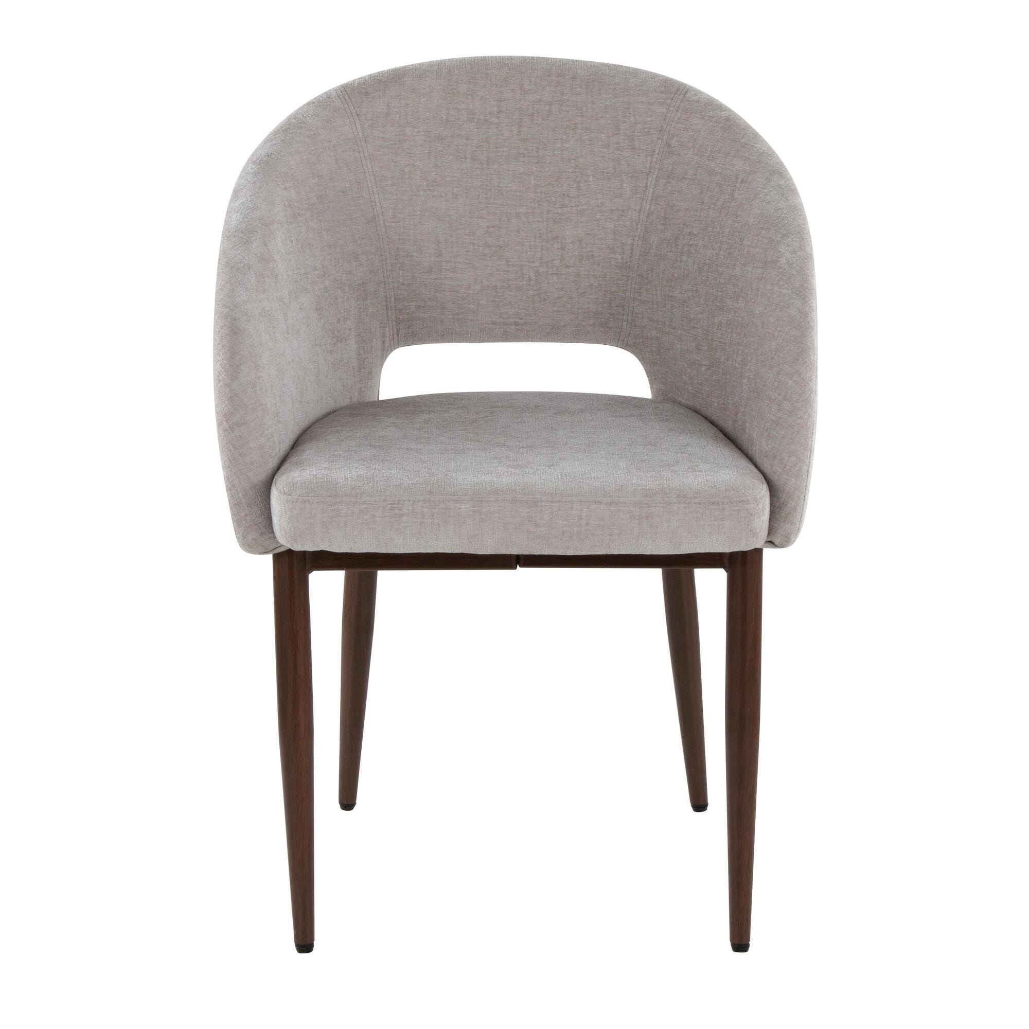 LumiSource Renee Dining Chair (Set of 2), Silver/Mahogany, large