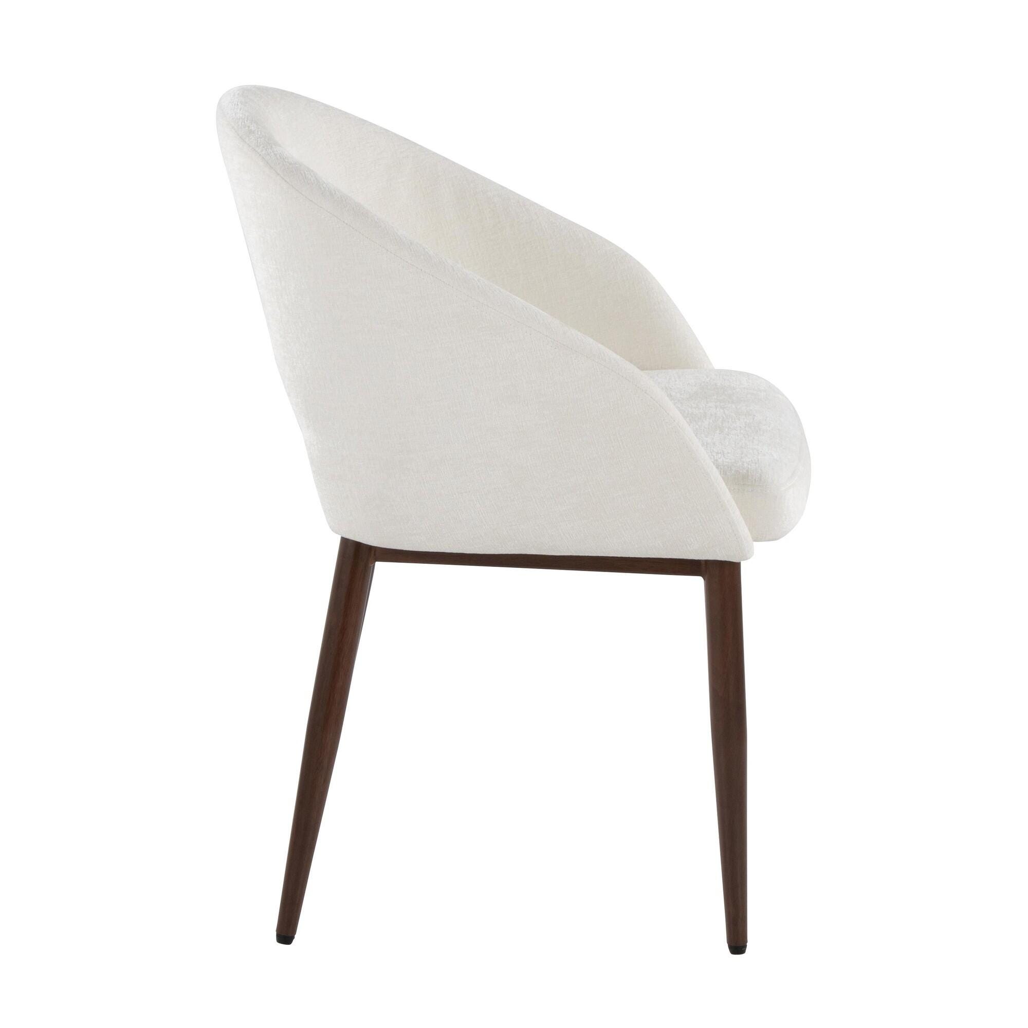 LumiSource Renee Dining Chair (Set of 2), Off-White/Mahogany, large