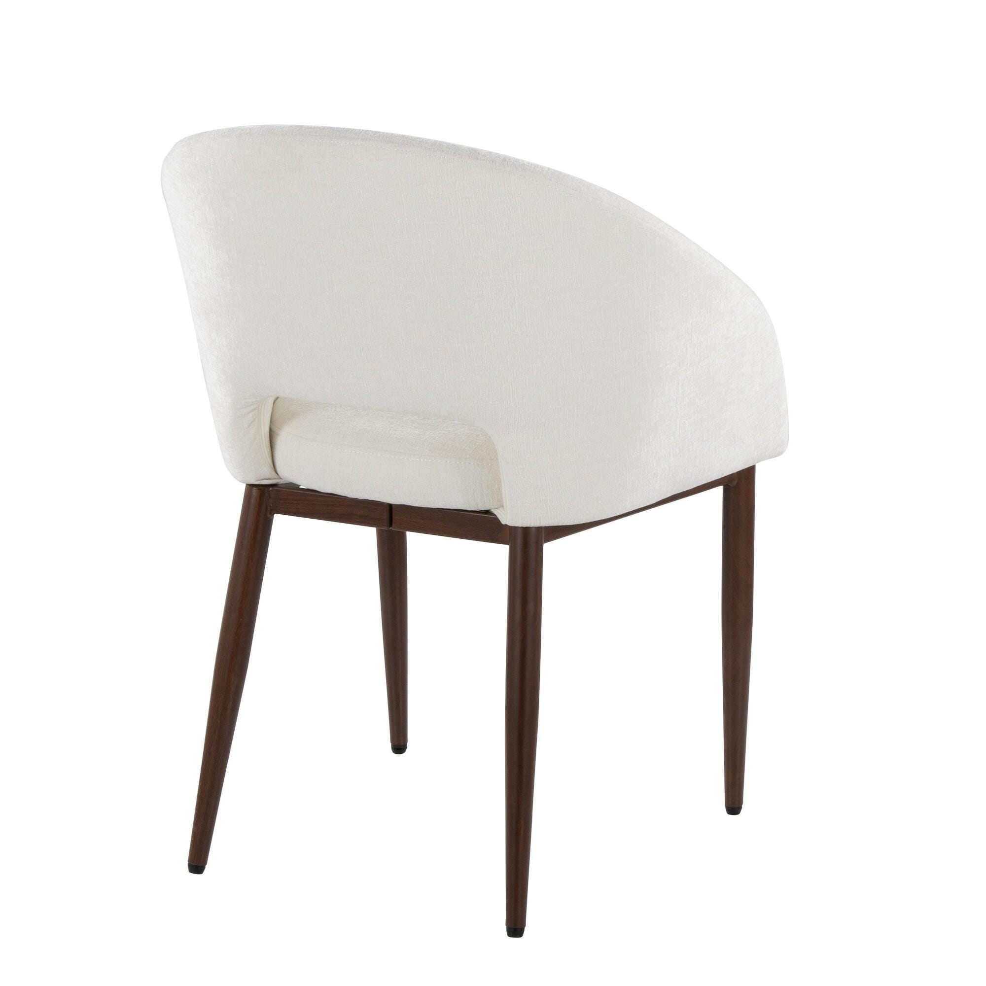 LumiSource Renee Dining Chair (Set of 2), Off-White/Mahogany, large