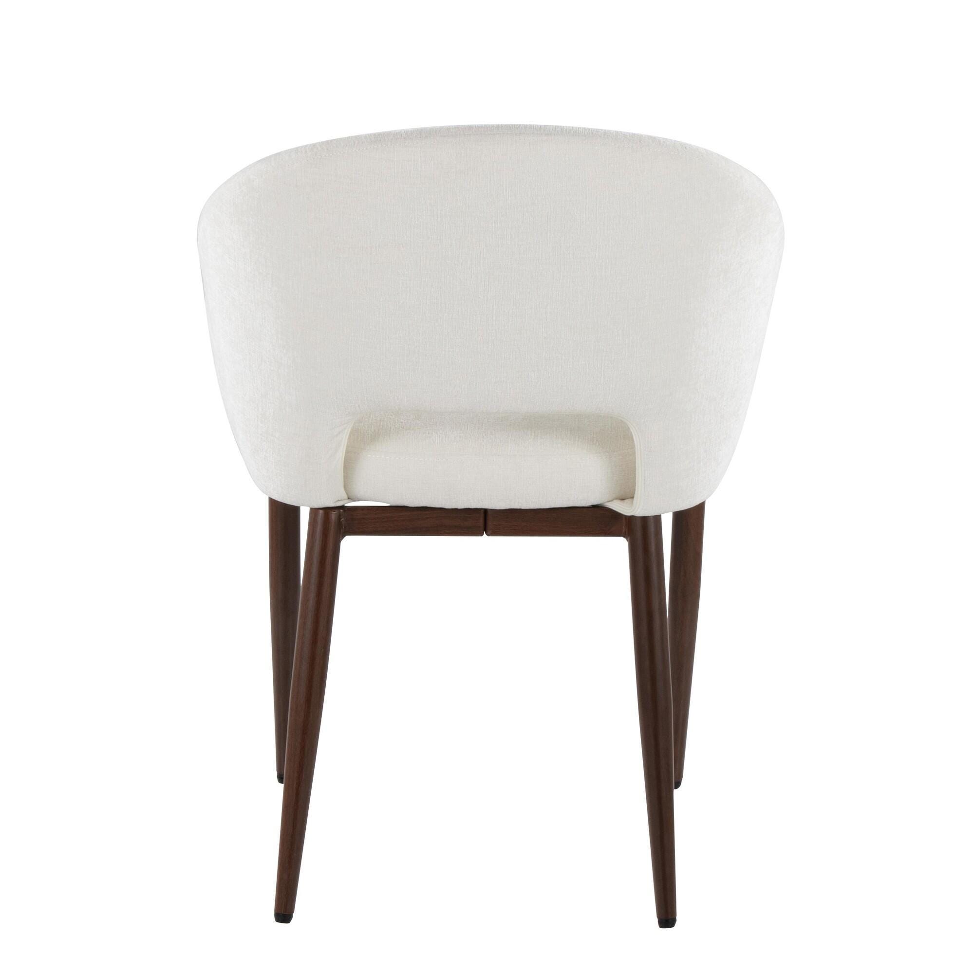 LumiSource Renee Dining Chair (Set of 2), Off-White/Mahogany, large