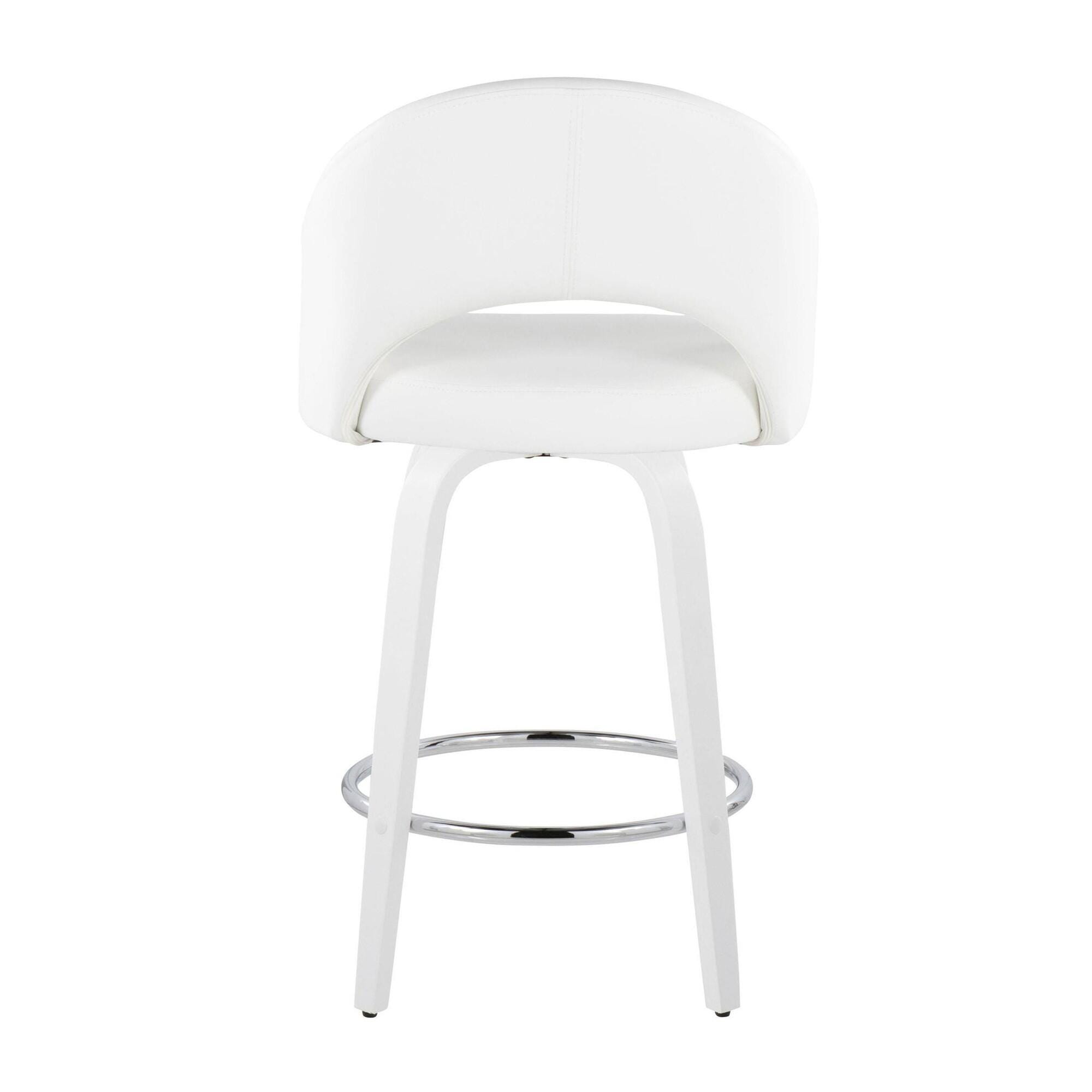 LumiSource Renee Counter Height Bar Stool (Set of 2), White, large