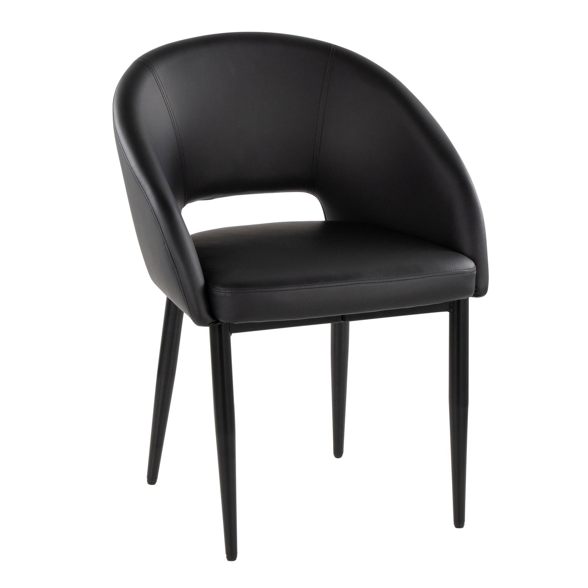 LumiSource Renee Solid Dining Chair (Set of 2), Black, large