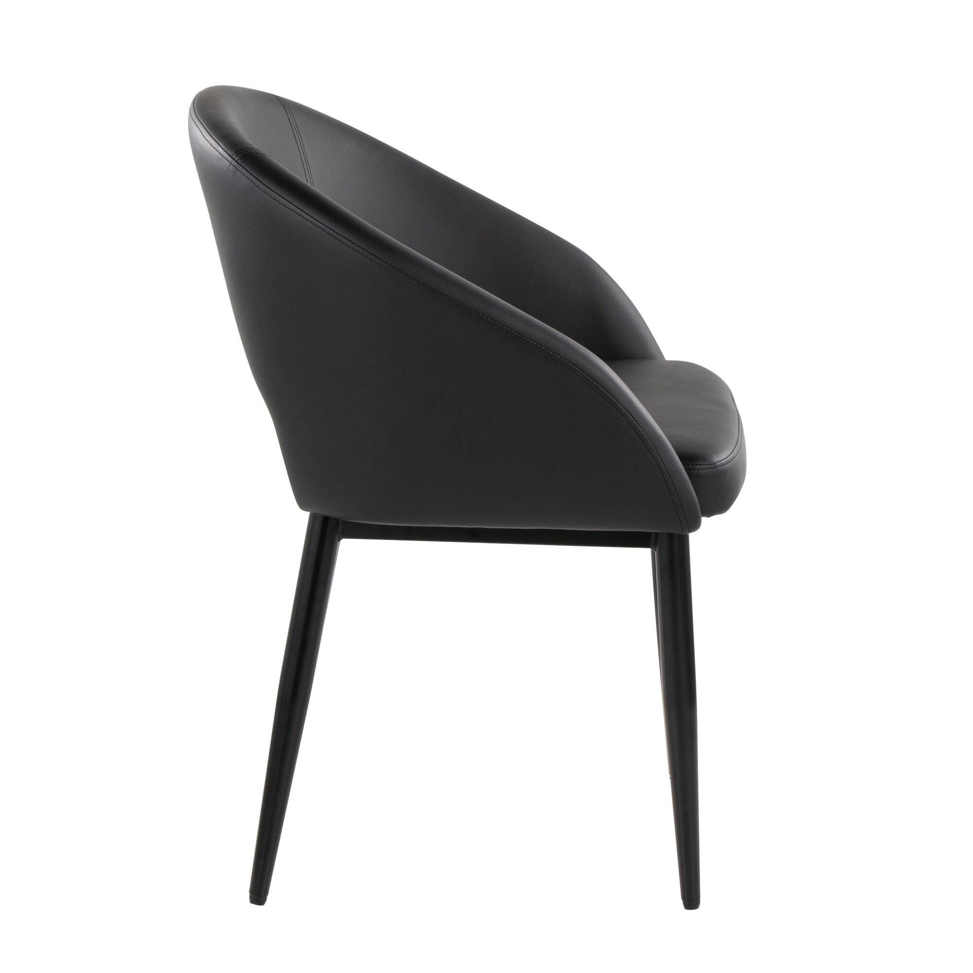 LumiSource Renee Solid Dining Chair (Set of 2), Black, large