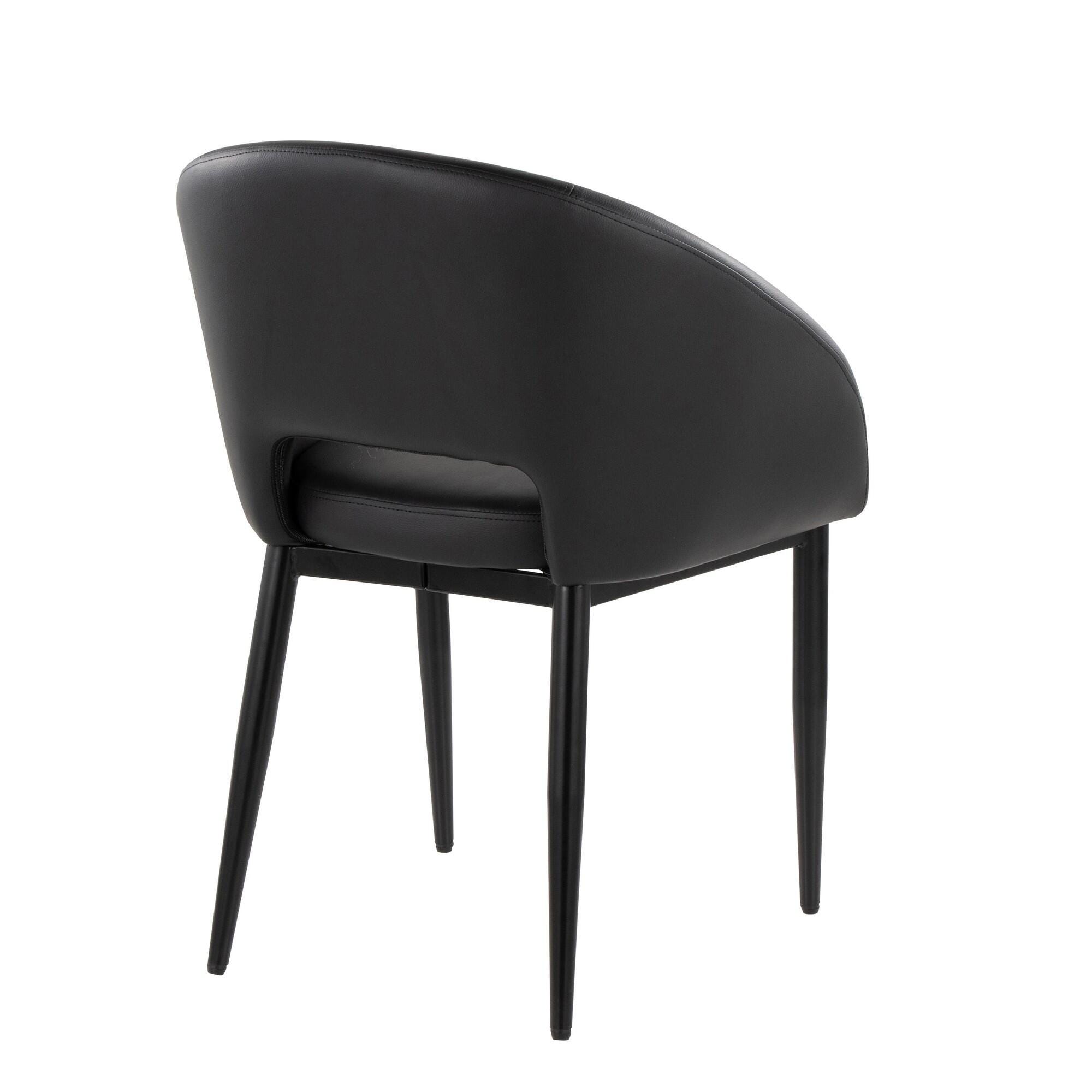 LumiSource Renee Solid Dining Chair (Set of 2), Black, large