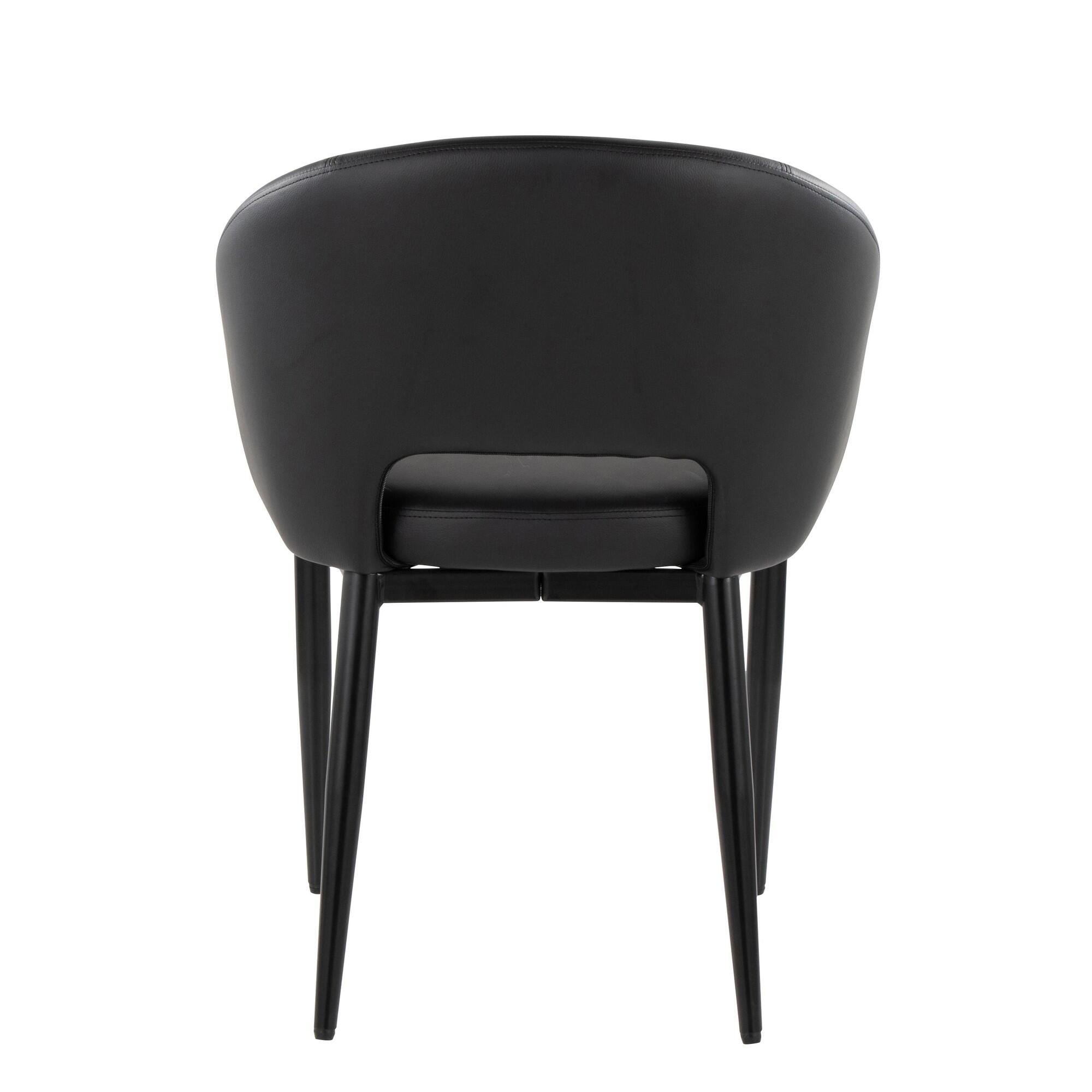 LumiSource Renee Solid Dining Chair (Set of 2), Black, large