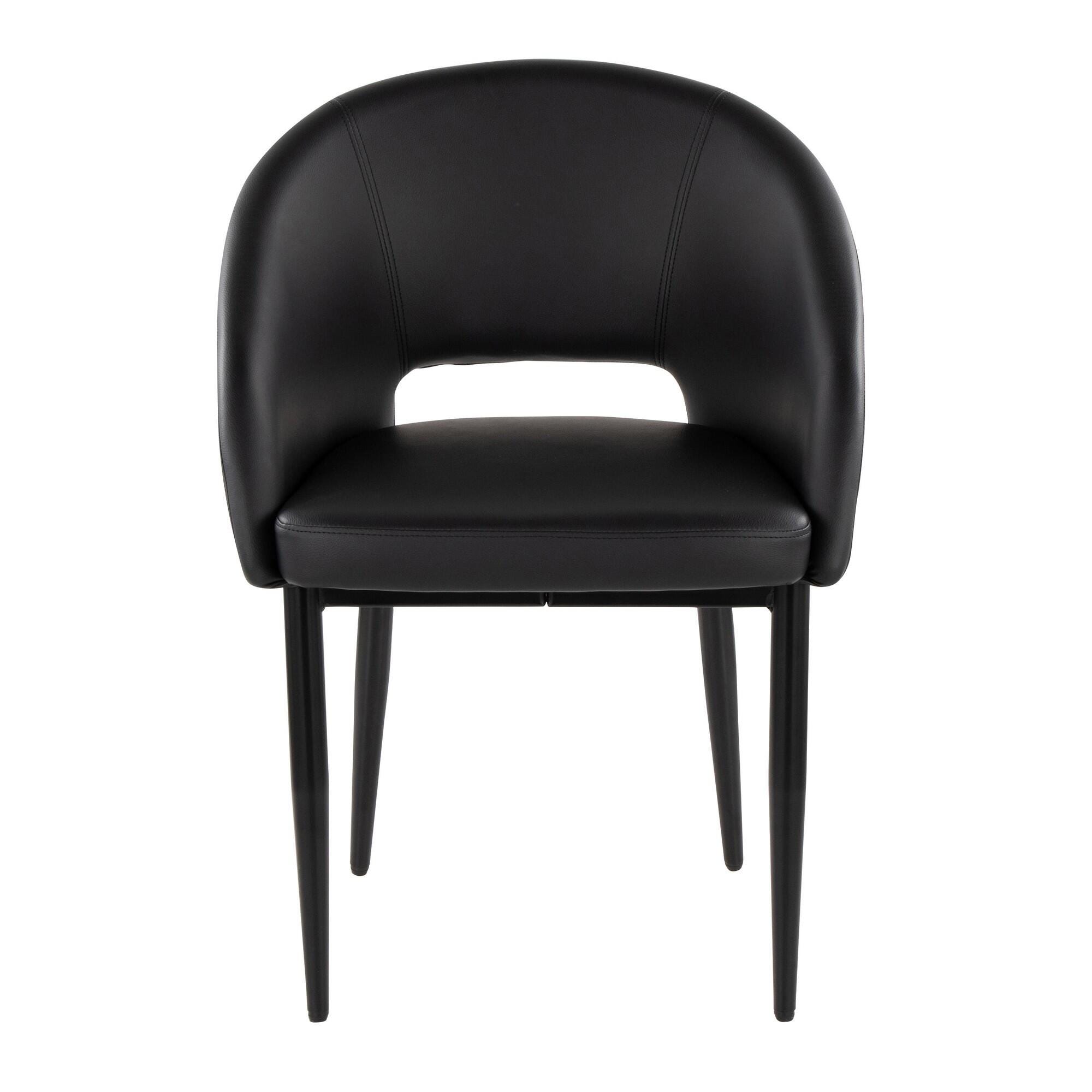 LumiSource Renee Solid Dining Chair (Set of 2), Black, large
