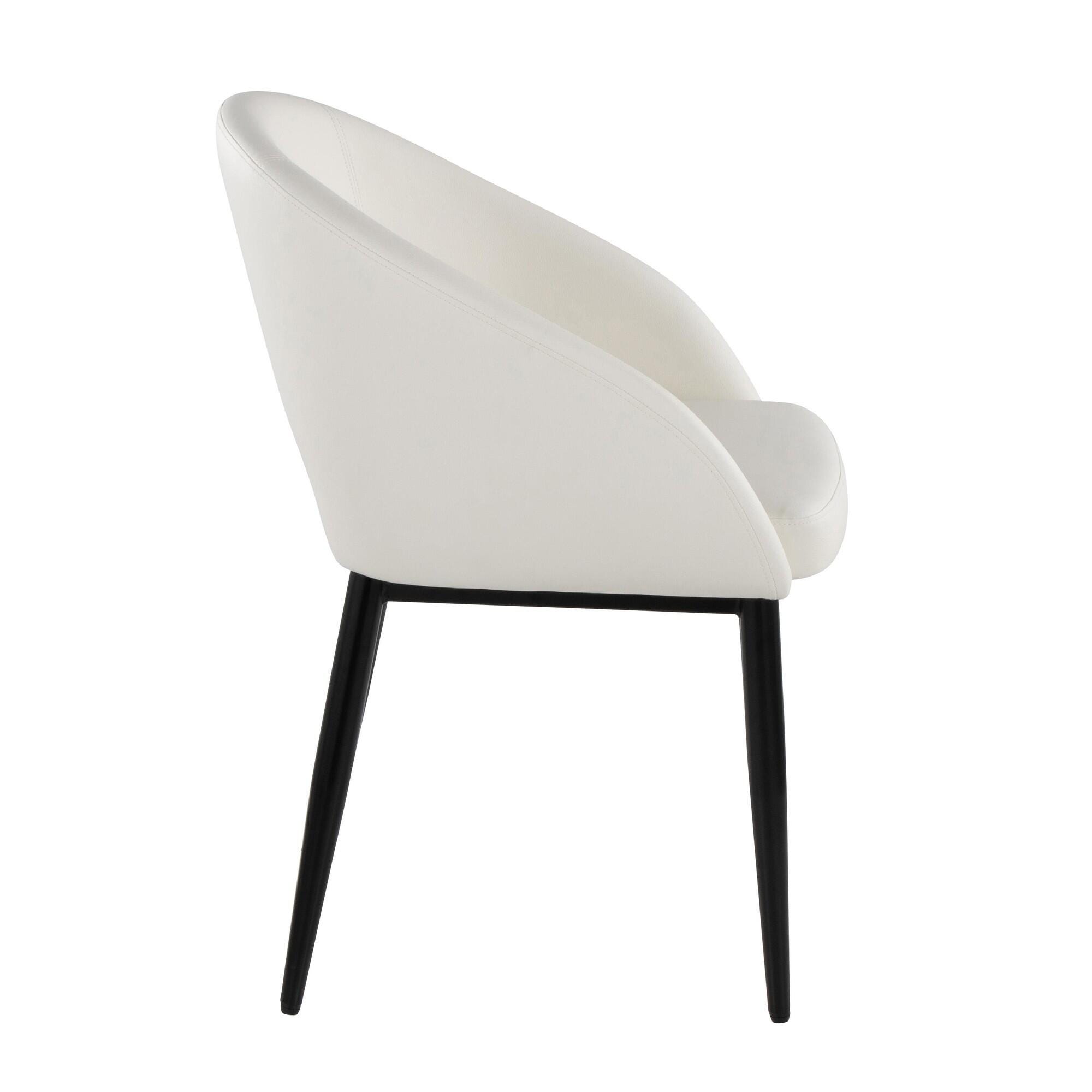 LumiSource Renee Solid Dining Chair (Set of 2), White/Black, large