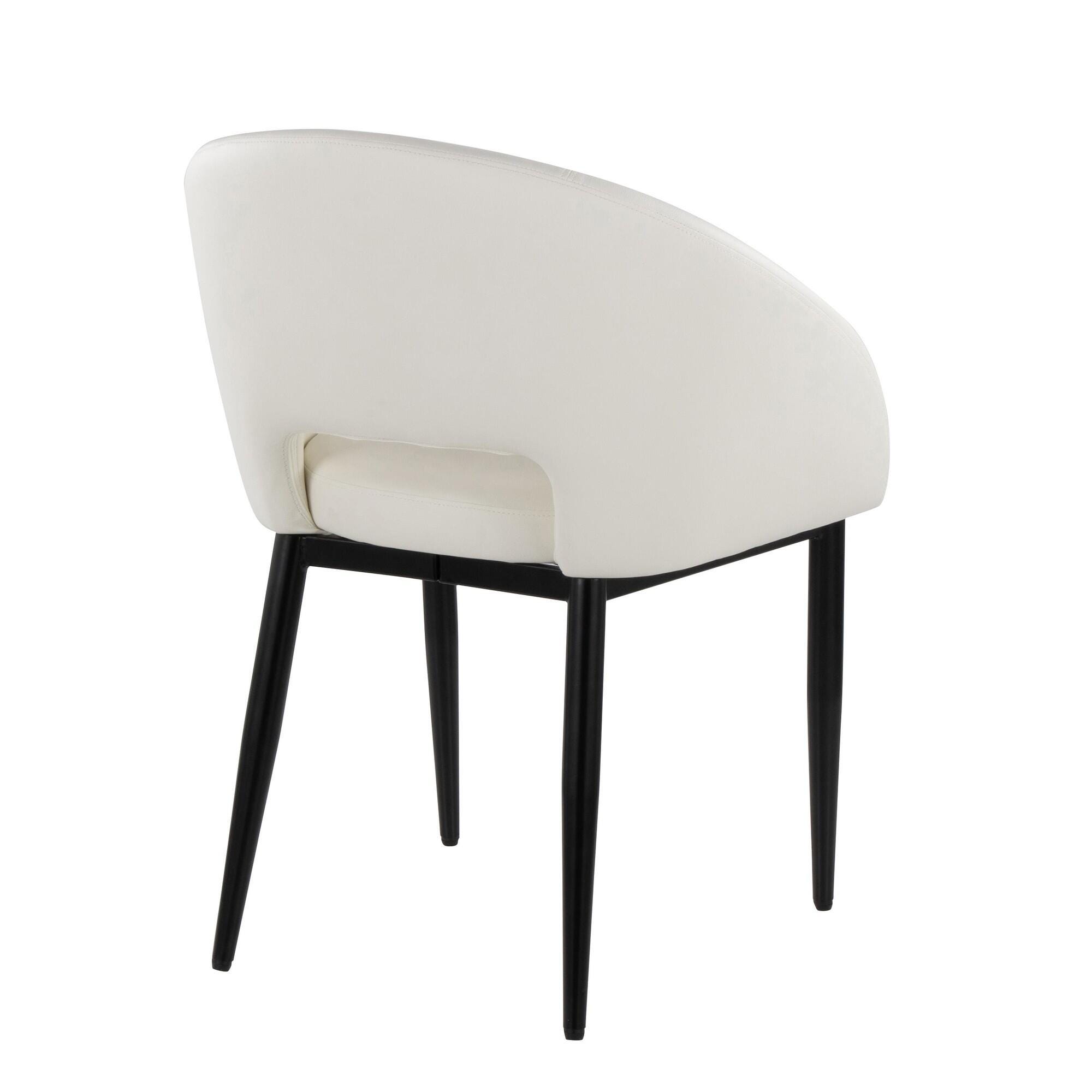 LumiSource Renee Solid Dining Chair (Set of 2), White/Black, large