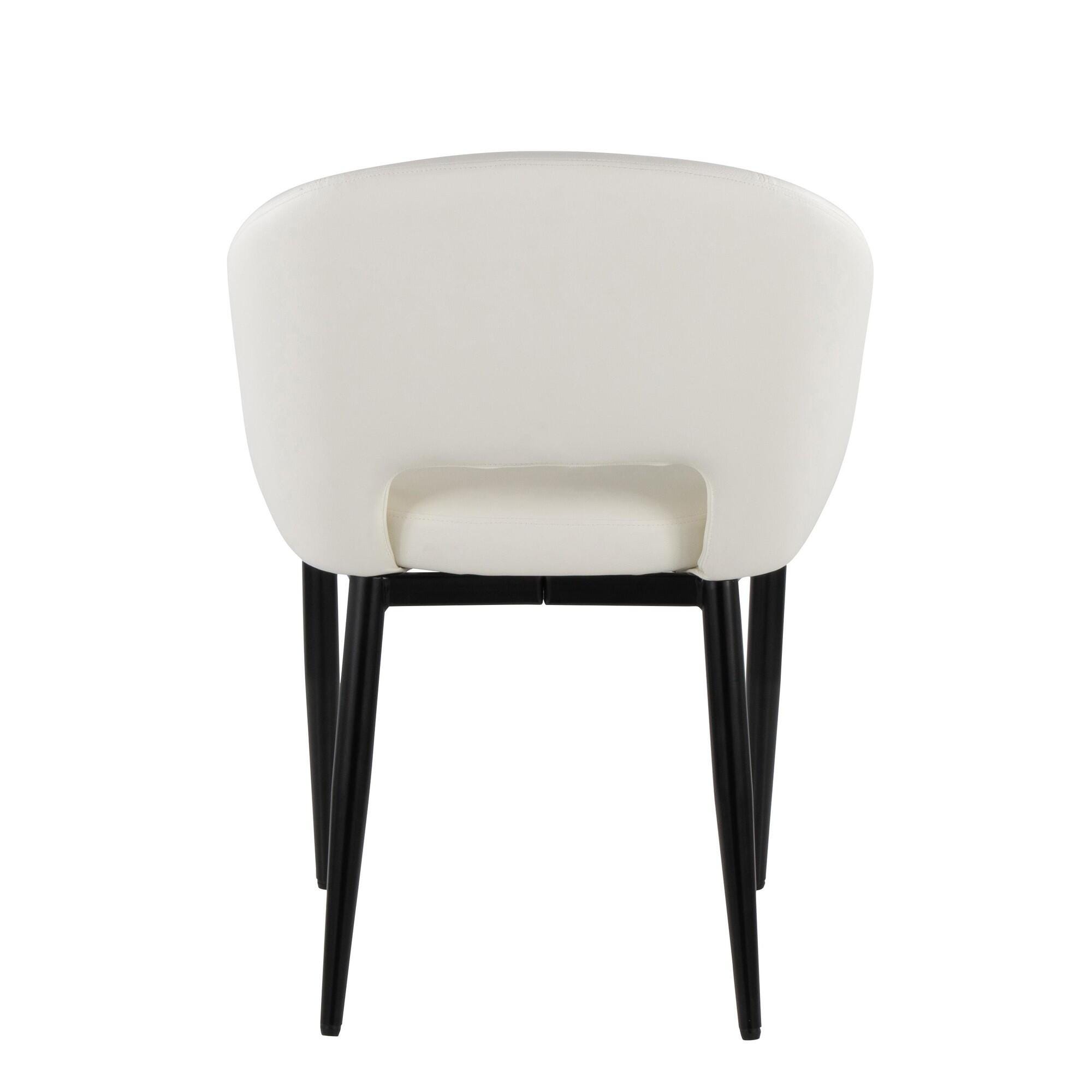 LumiSource Renee Solid Dining Chair (Set of 2), White/Black, large