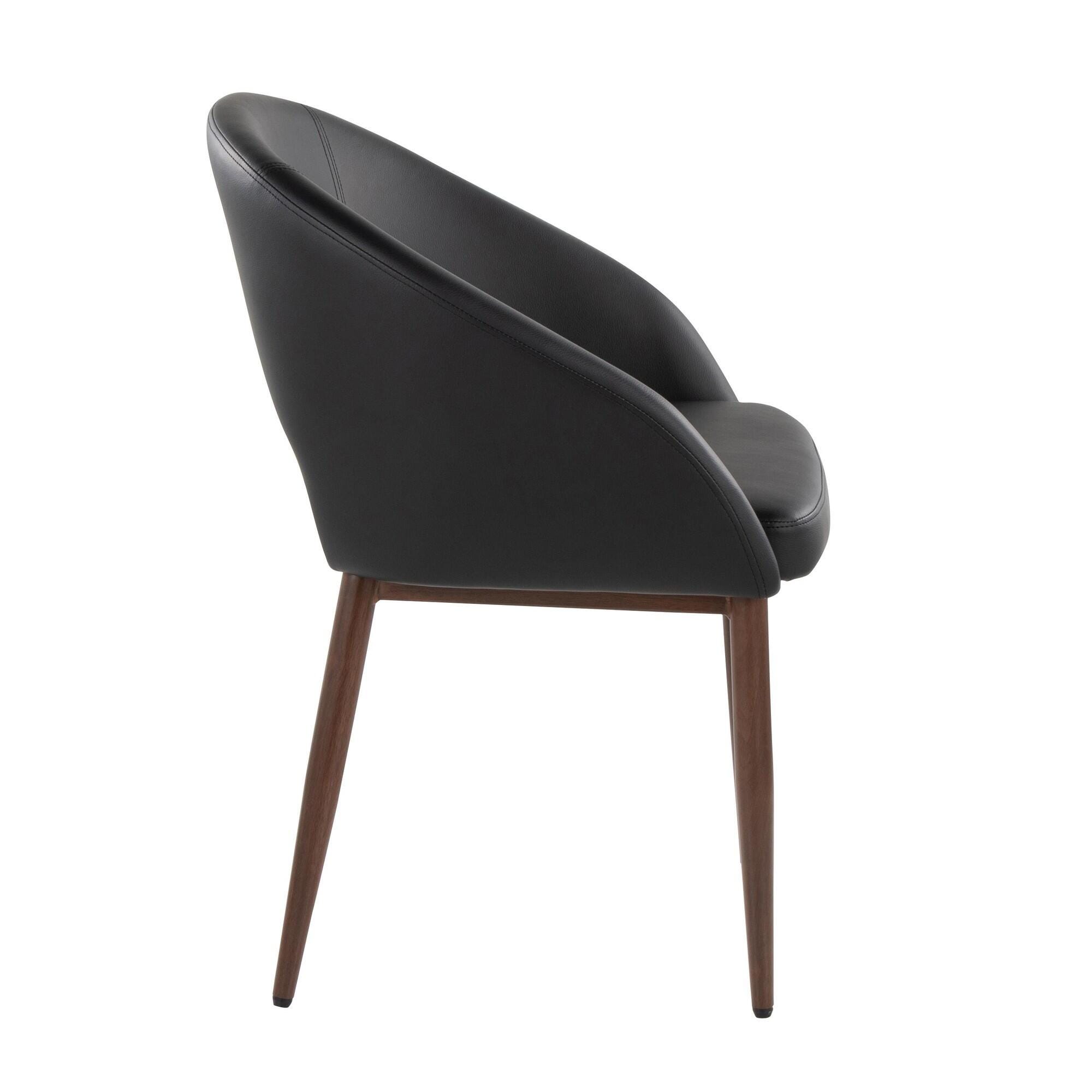 LumiSource Renee Solid Dining Chair (Set of 2), Black/Mahogany, large