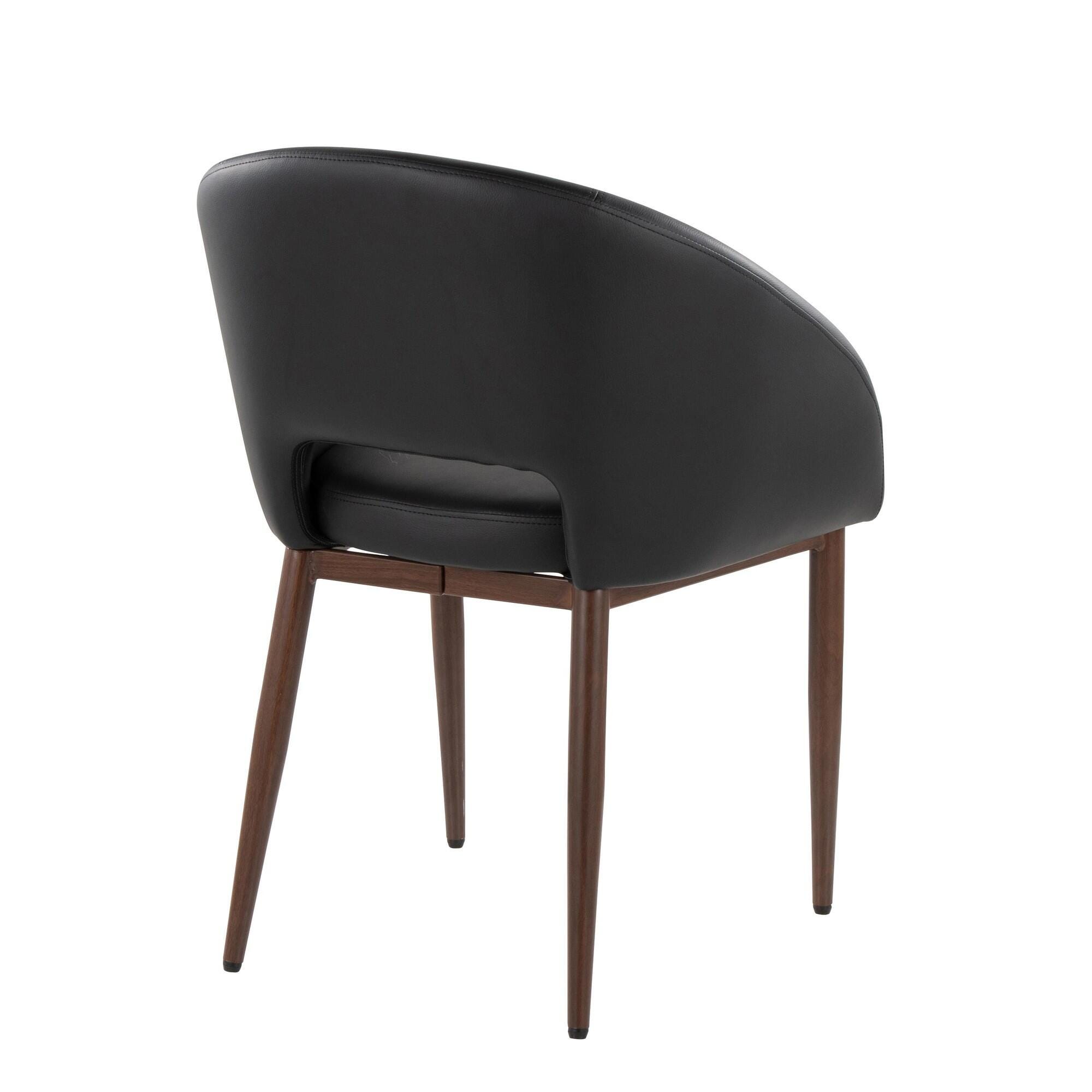 LumiSource Renee Solid Dining Chair (Set of 2), Black/Mahogany, large