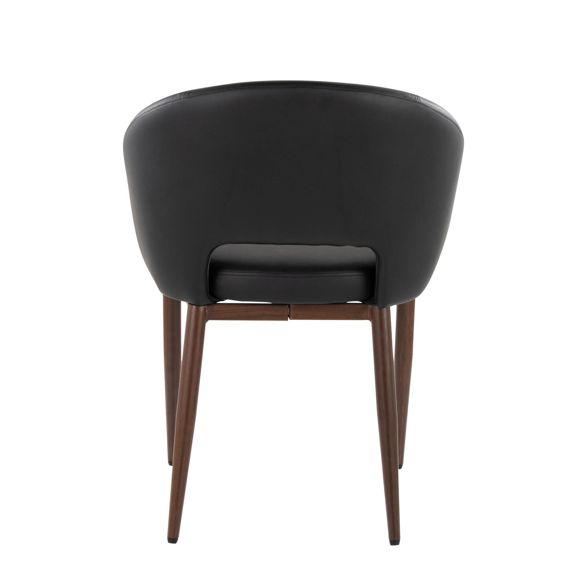 LumiSource Renee Solid Dining Chair (Set of 2), Black/Mahogany, large