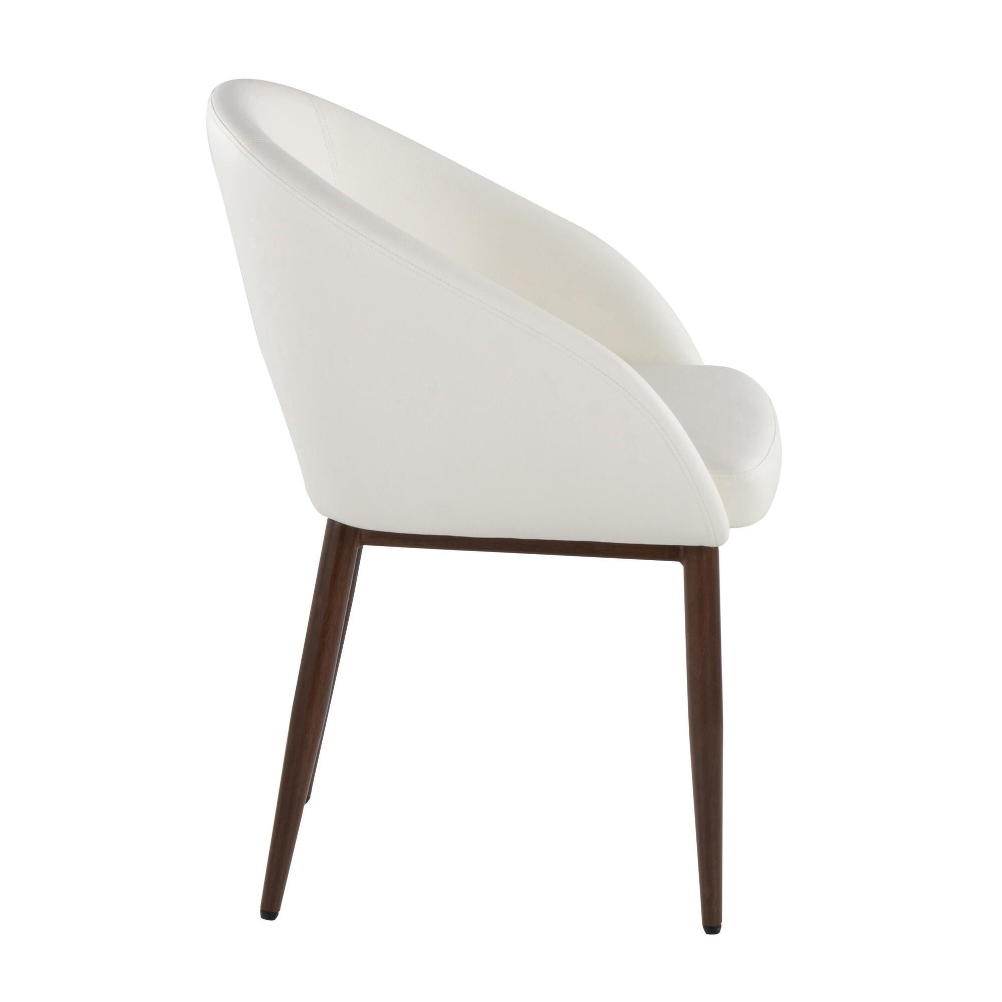 LumiSource Renee Solid Dining Chair (Set of 2), White/Mahogany, large