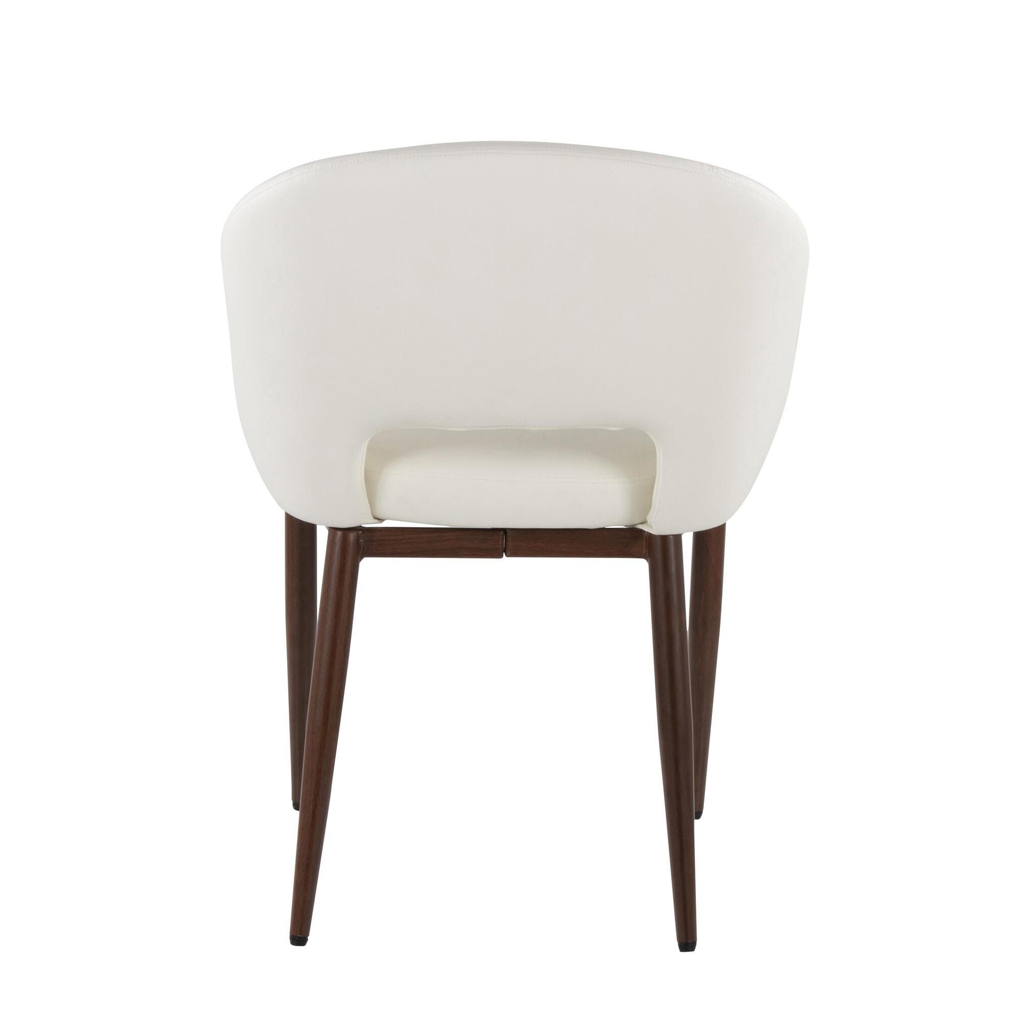LumiSource Renee Solid Dining Chair (Set of 2), White/Mahogany, large