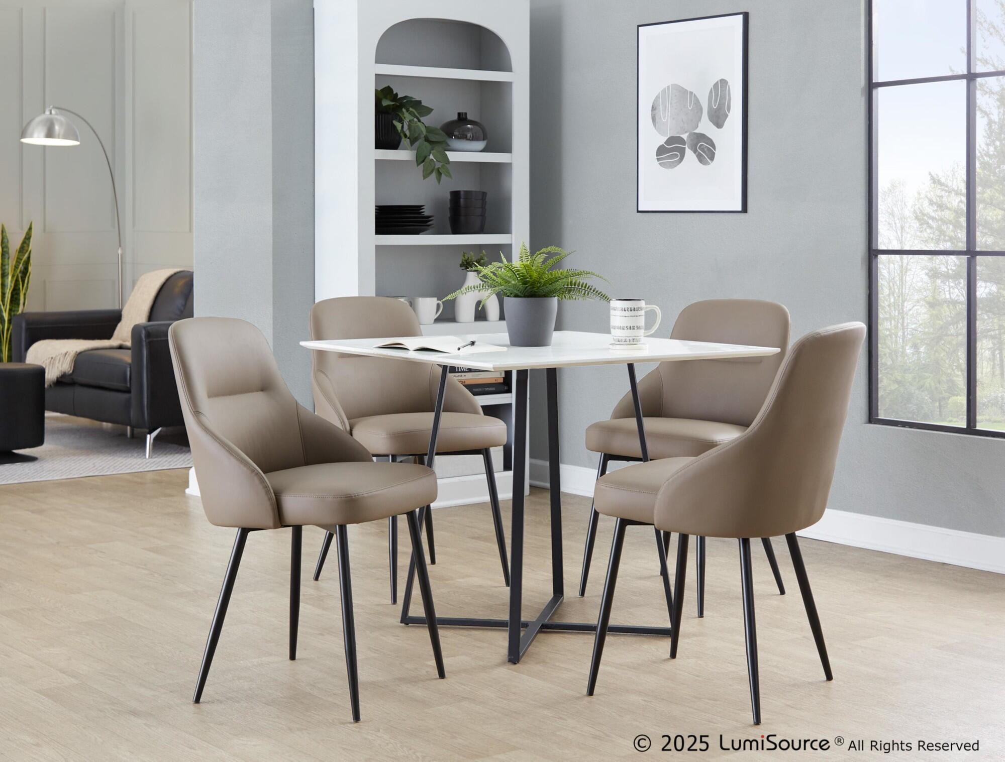 LumiSource York Dining Chair (Set of 2), Brown/Black, rollover