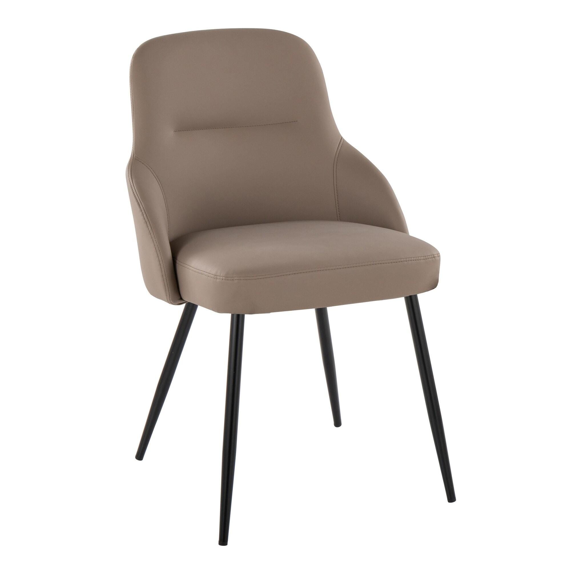LumiSource York Dining Chair (Set of 2), Brown/Black, large