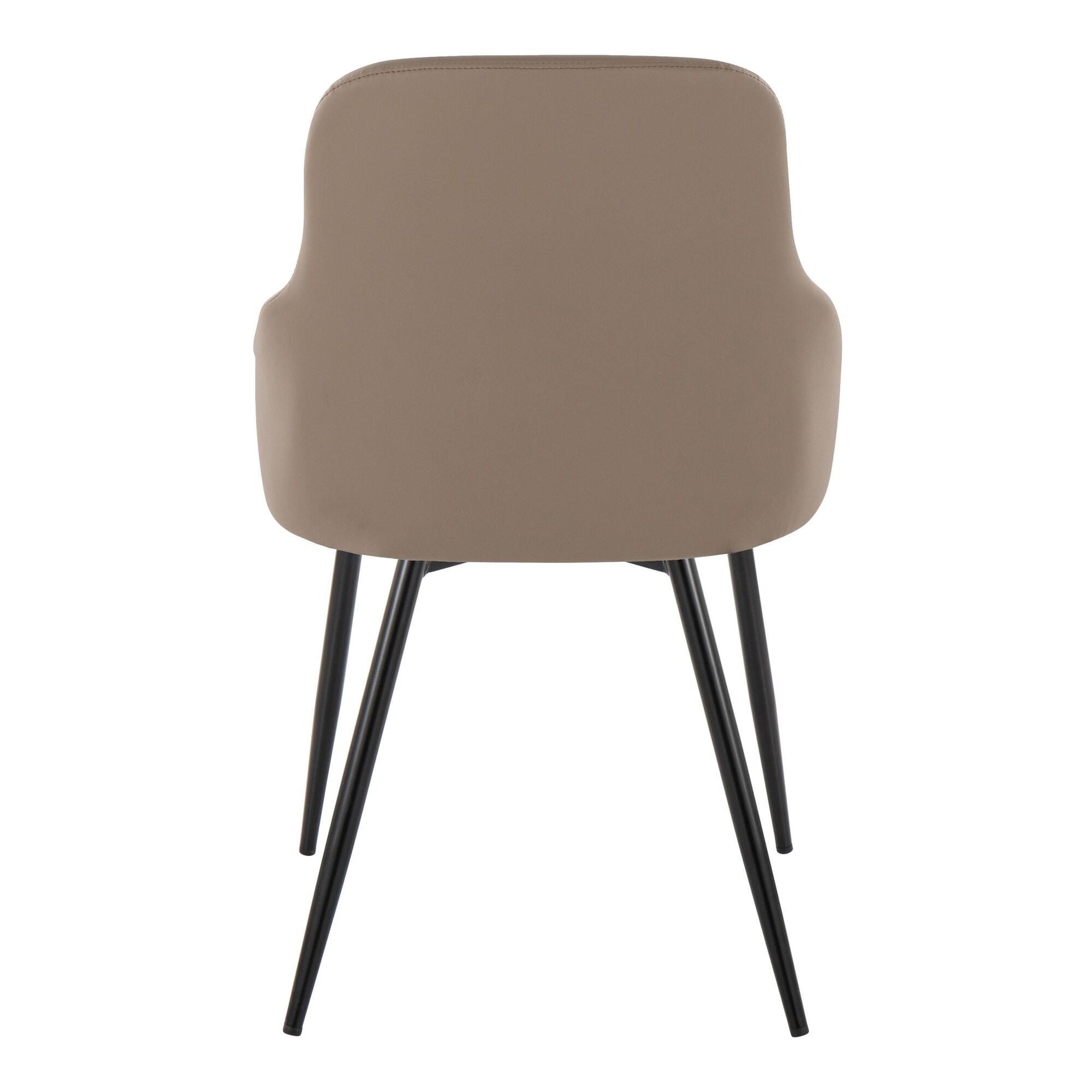 LumiSource York Dining Chair (Set of 2), Brown/Black, large