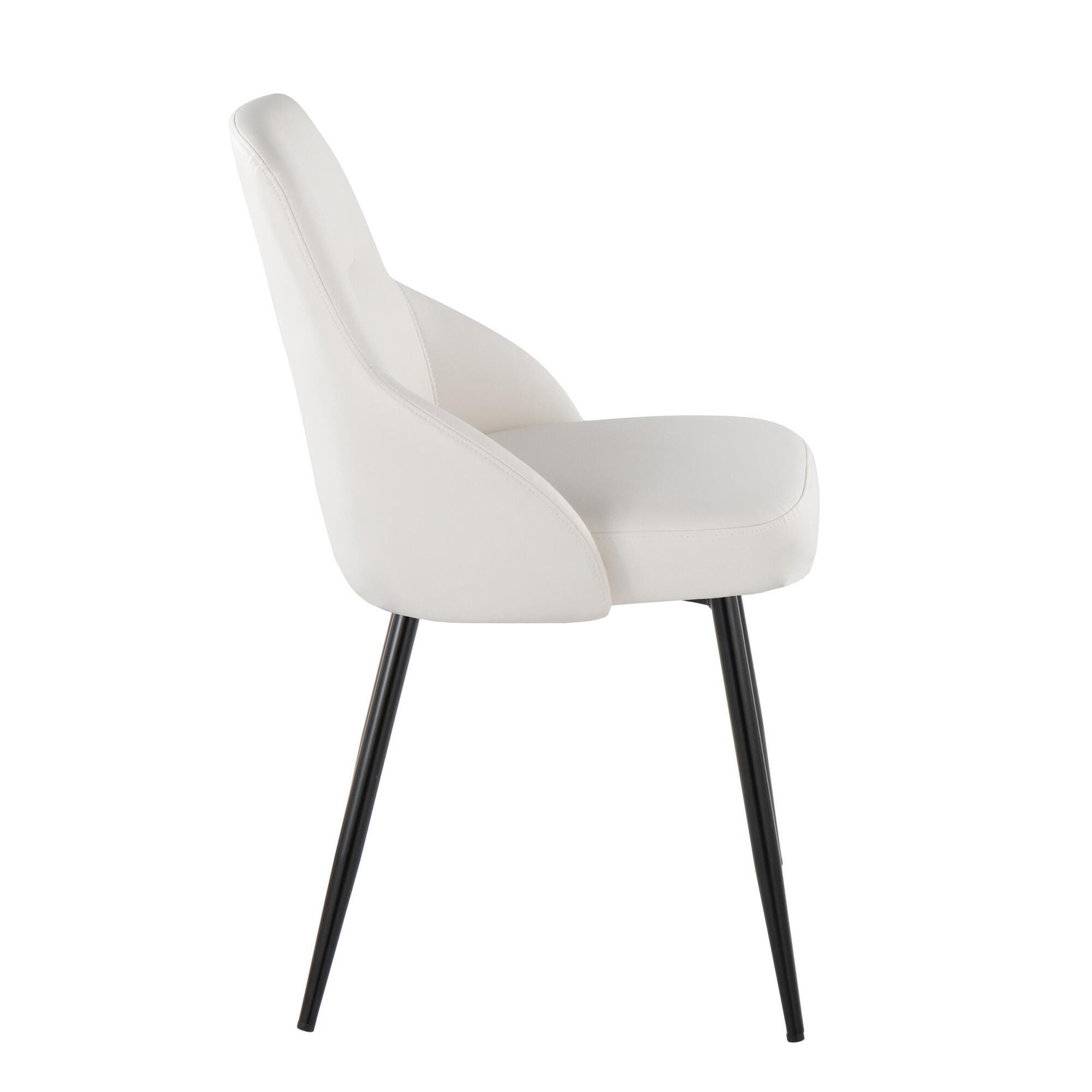 LumiSource York Dining Chair (Set of 2), White/Black, large