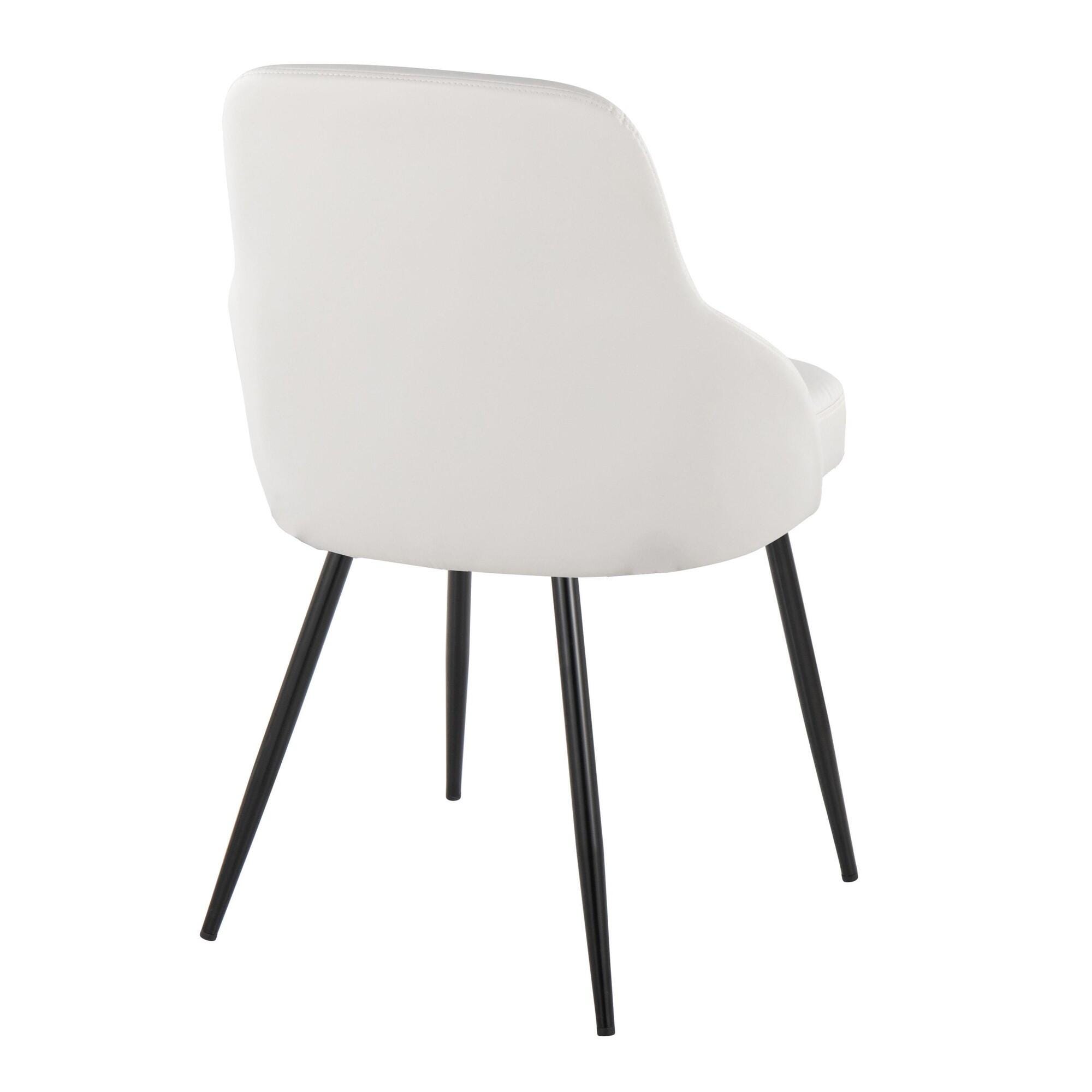 LumiSource York Dining Chair (Set of 2), White/Black, large