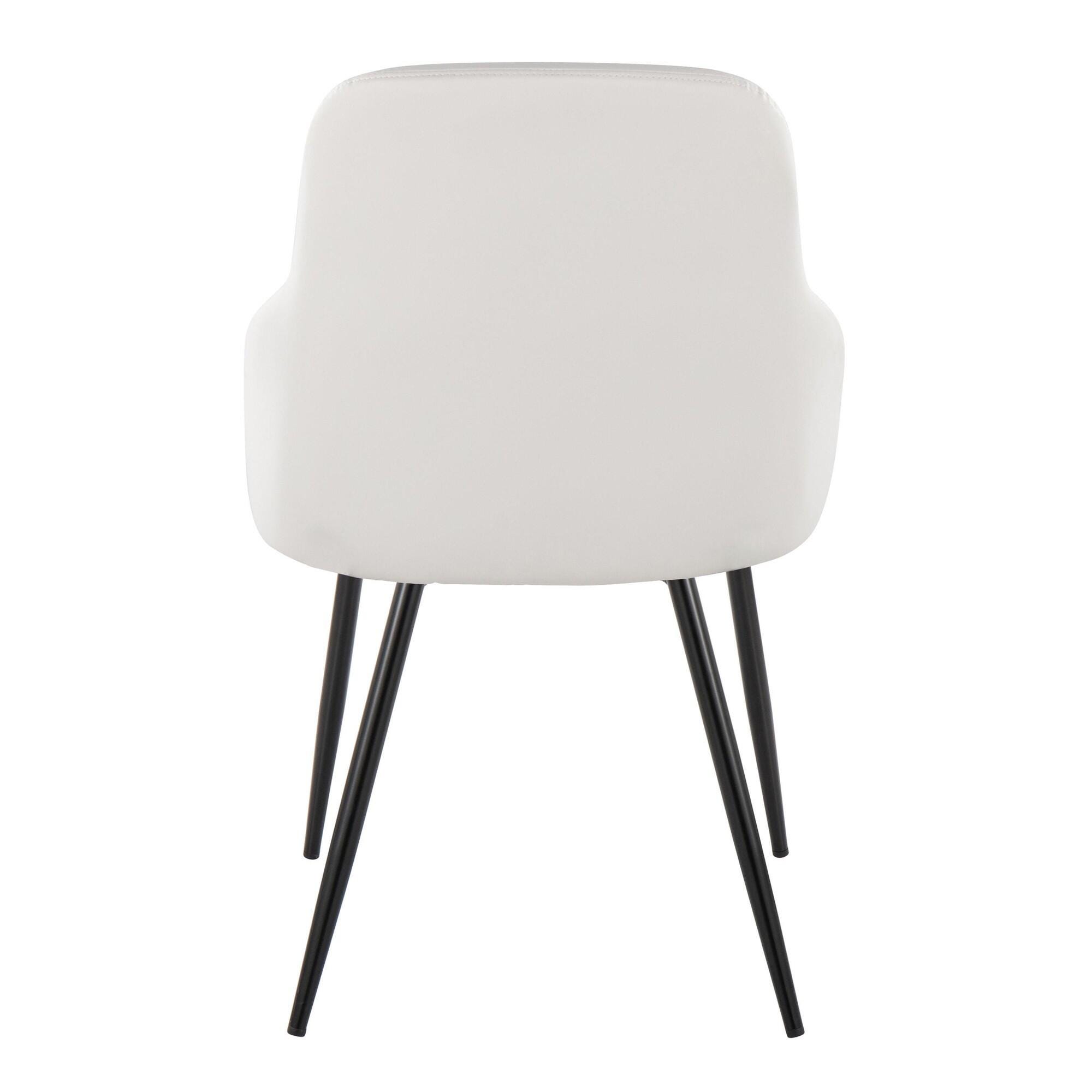 LumiSource York Dining Chair (Set of 2), White/Black, large