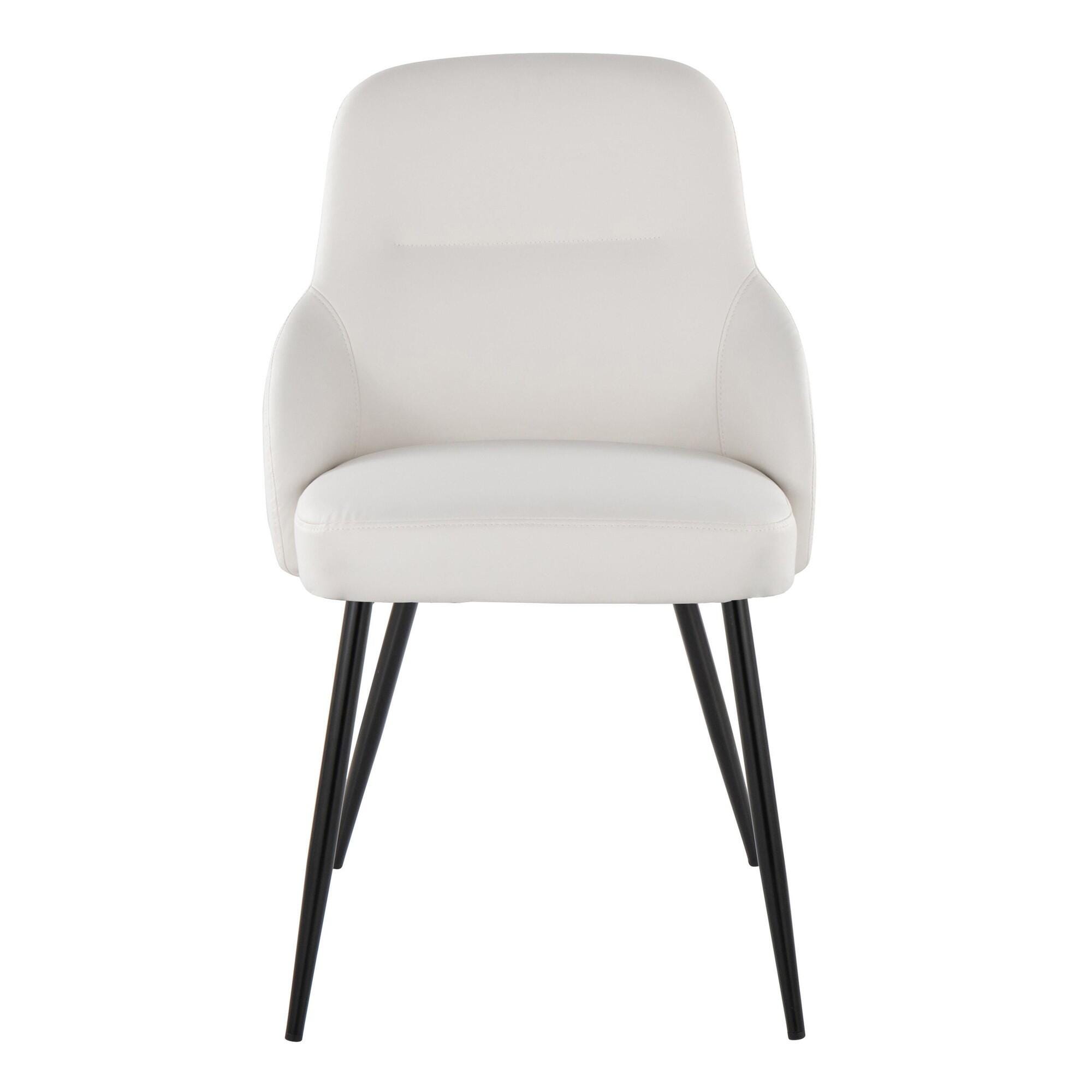LumiSource York Dining Chair (Set of 2), White/Black, large