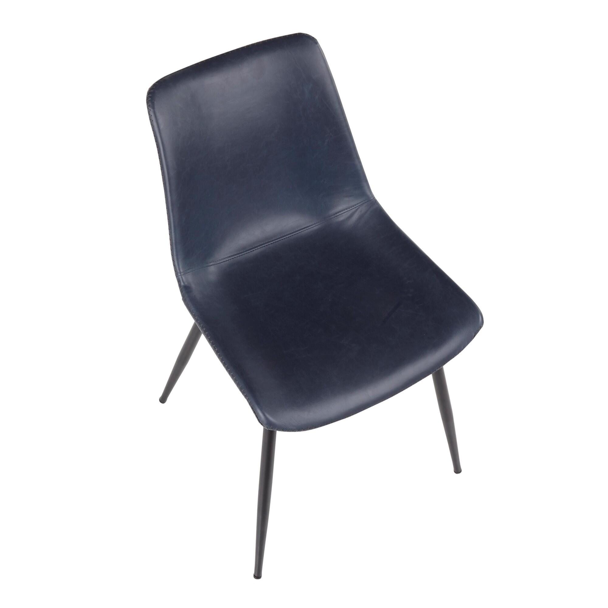 LumiSource Canary Durango Dining Table and 4 Chairs, Black/Blue, large