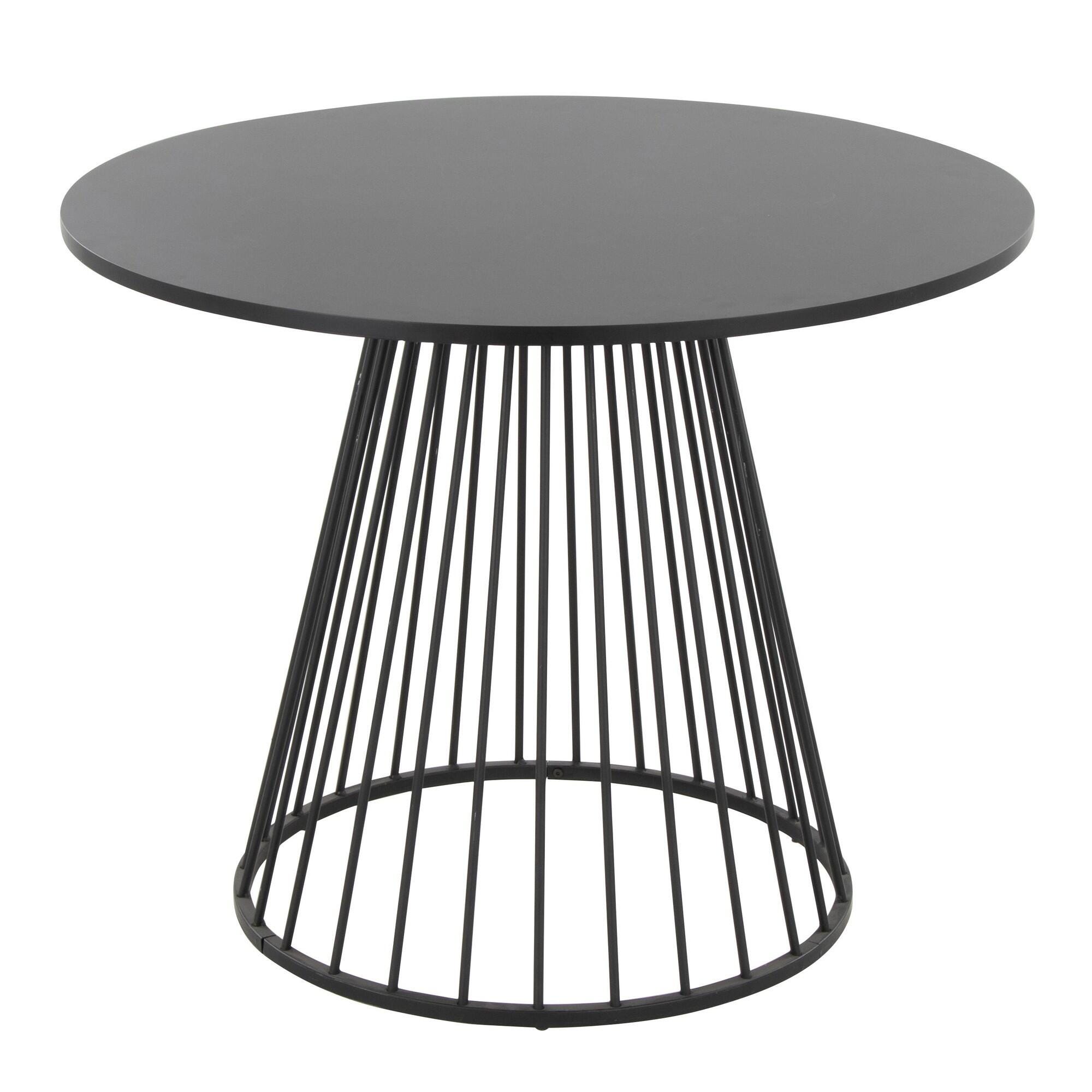 LumiSource Canary Durango Dining Table and 4 Chairs, Black/Green, large