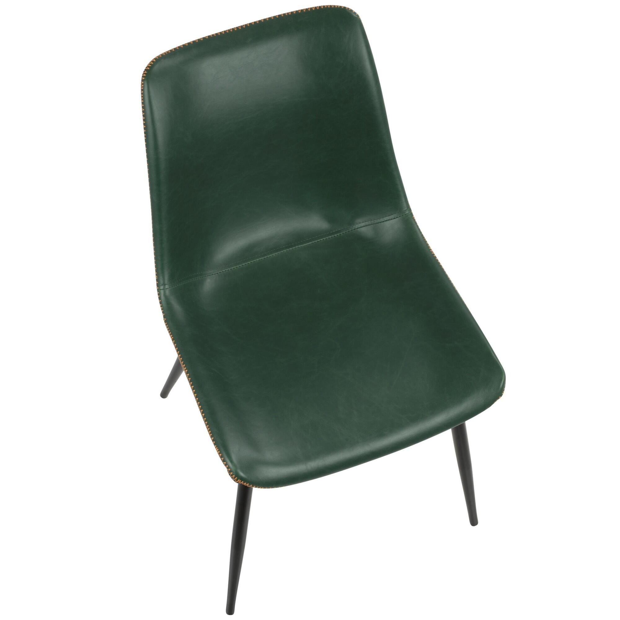 LumiSource Canary Durango Dining Table and 4 Chairs, Black/Green, large