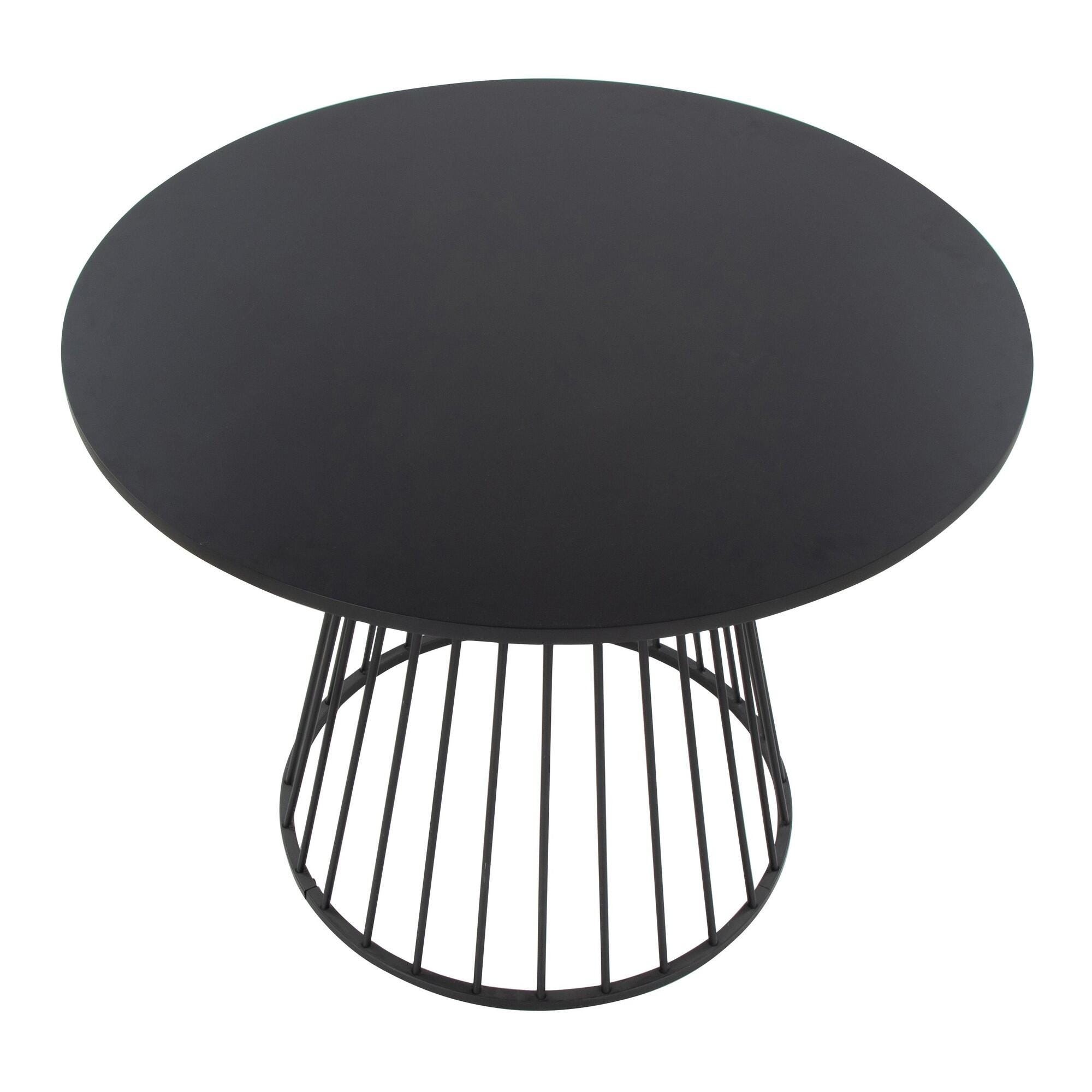 LumiSource Canary Durango Dining Table and 4 Chairs, Black/Green, large