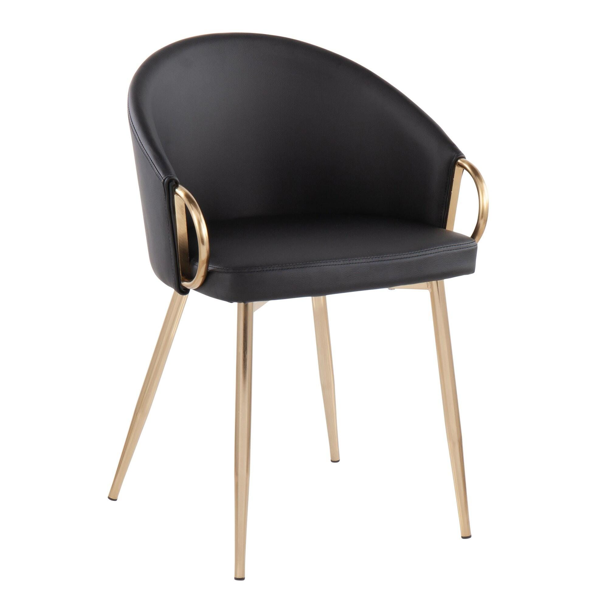 LumiSource Cosmo Claire Dining Table and 4 Chairs, Gold/Black, large