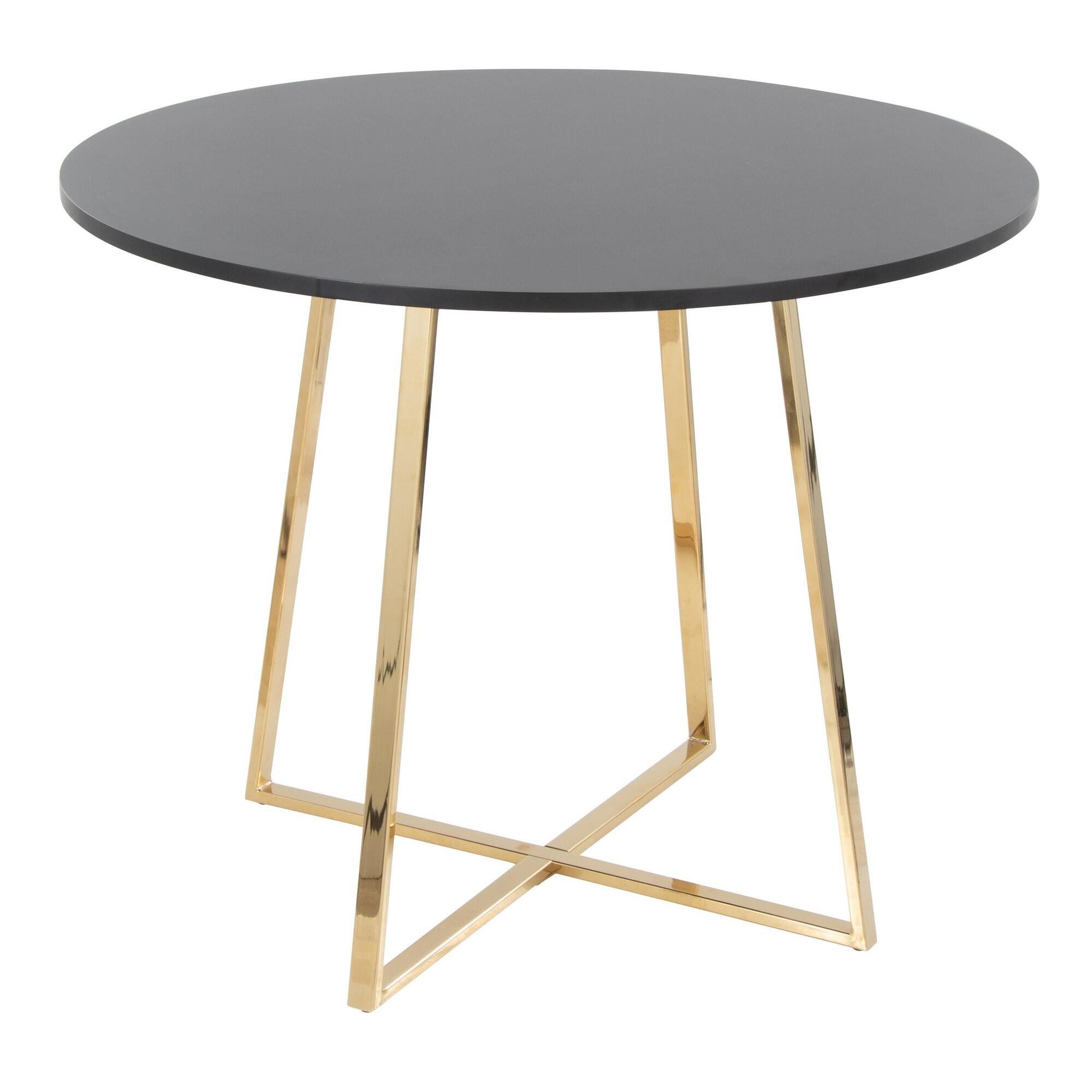 LumiSource Cosmo Claire Dining Table and 4 Chairs, Gold/Black, large