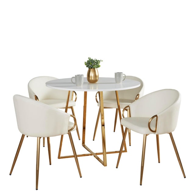 LumiSource Cosmo Claire Dining Table and 4 Chairs