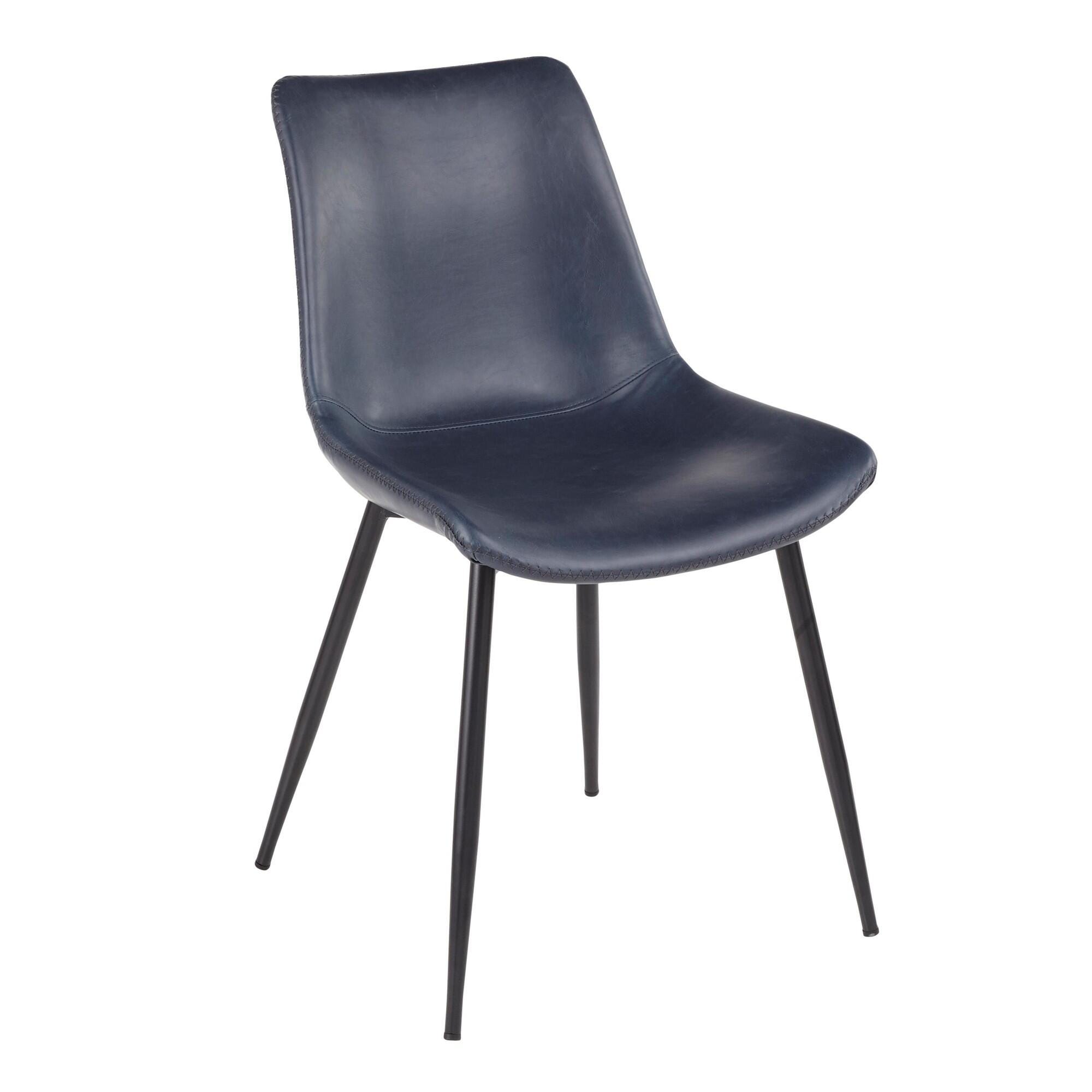 LumiSource Cosmo Durango Dining Table and 4 Chairs, Black/Blue, large