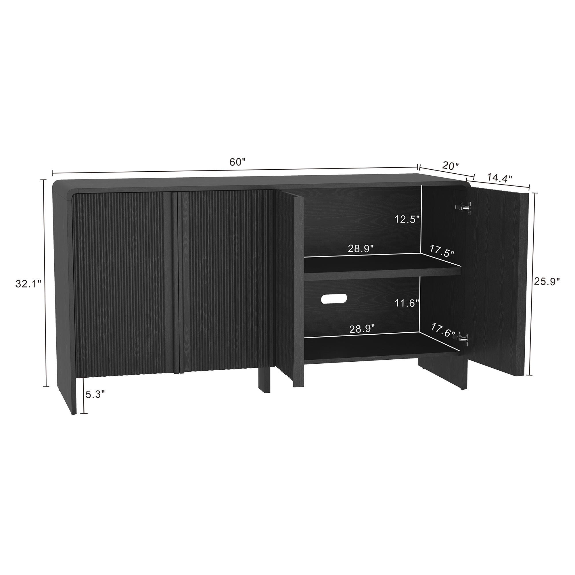 Manhattan Comfort Novara Sideboard, Black, large
