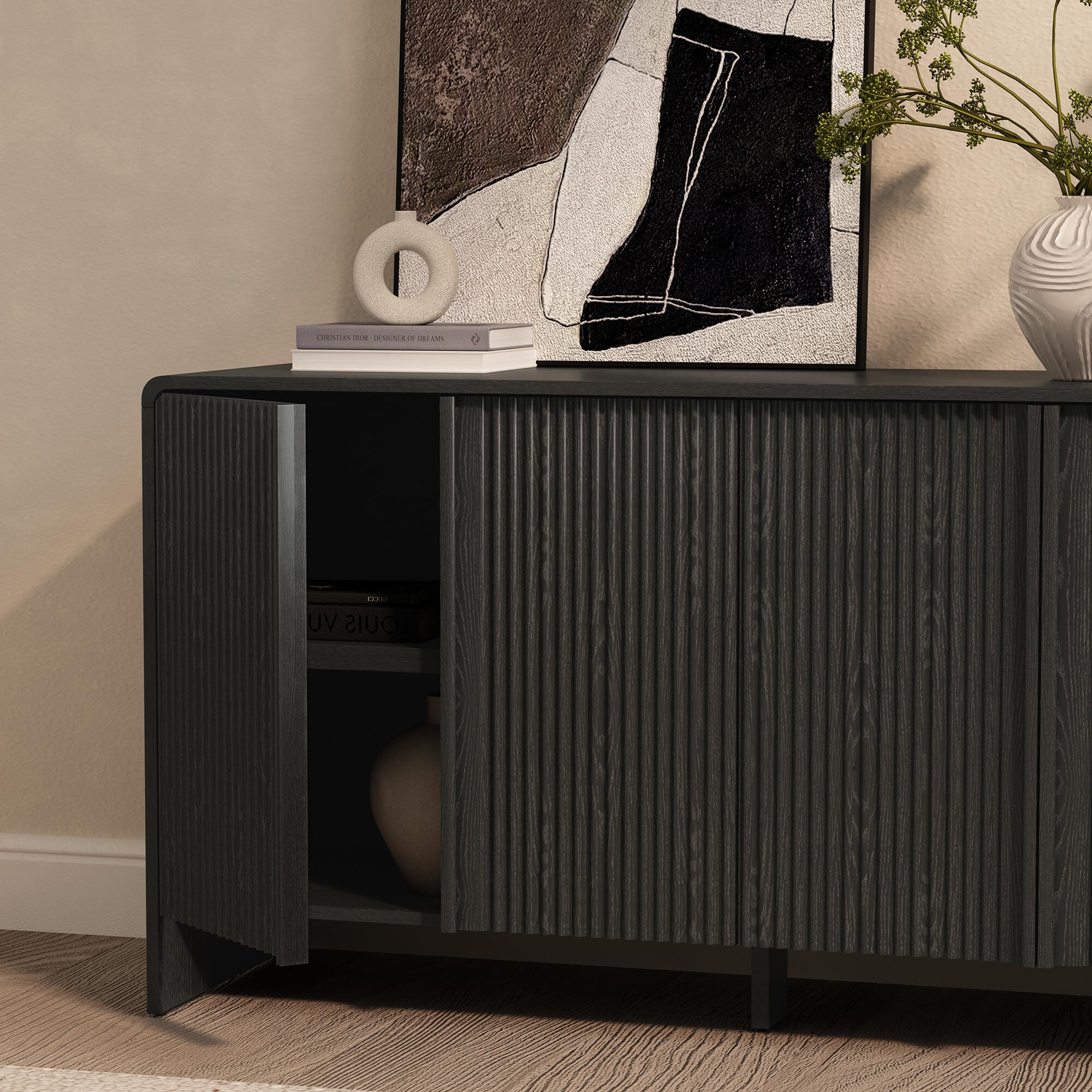 Manhattan Comfort Novara Sideboard, Black, large