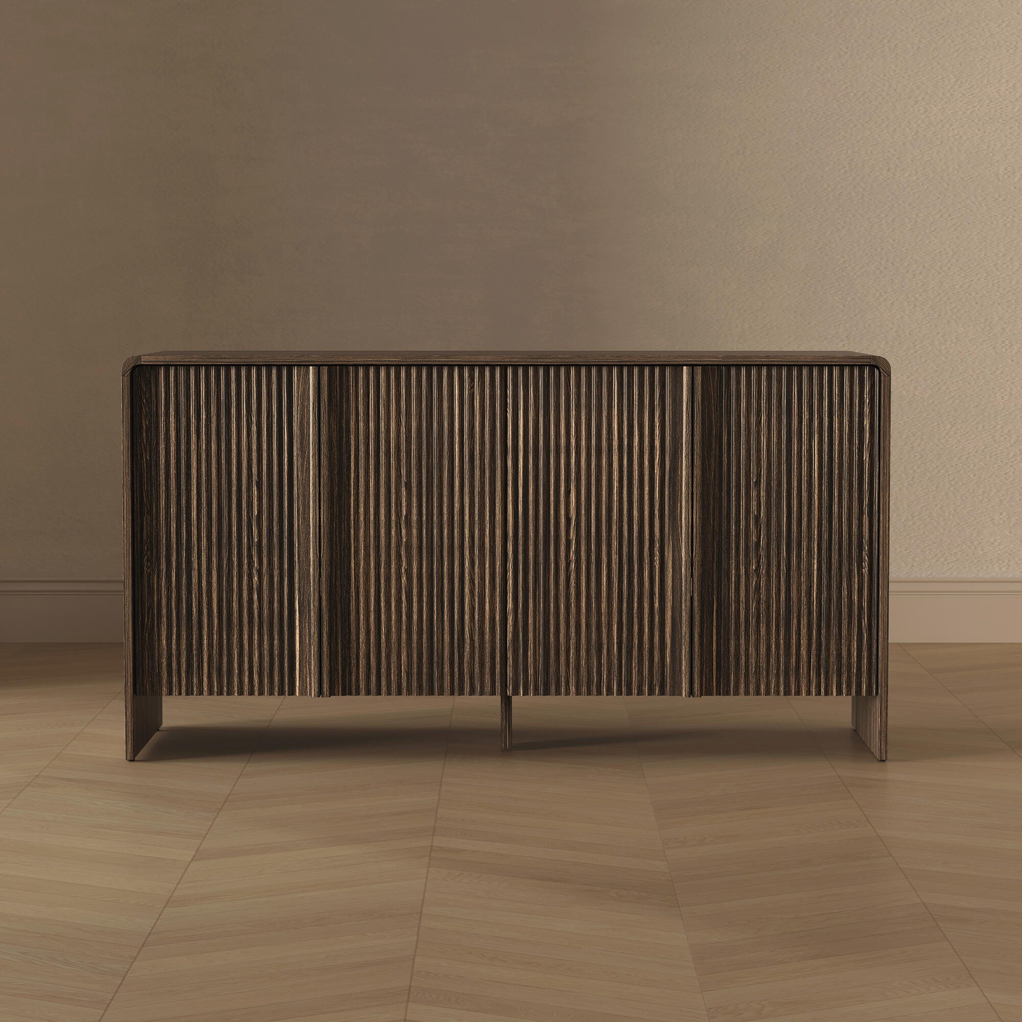 Manhattan Comfort Novara Sideboard, Jacobean Walnut, large