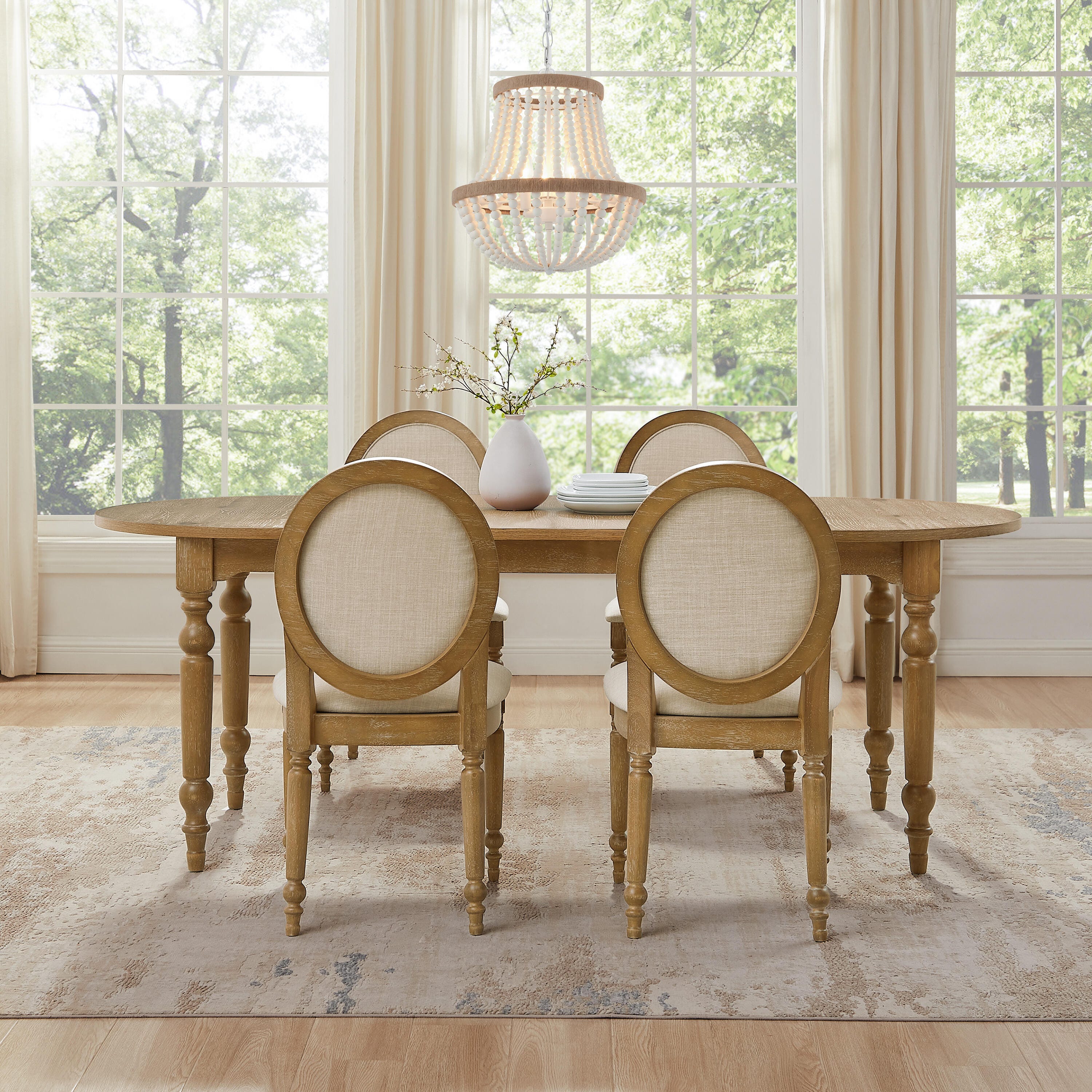 Crosley Furniture Daphne Extendable Dining Table and 4 Chairs, , large
