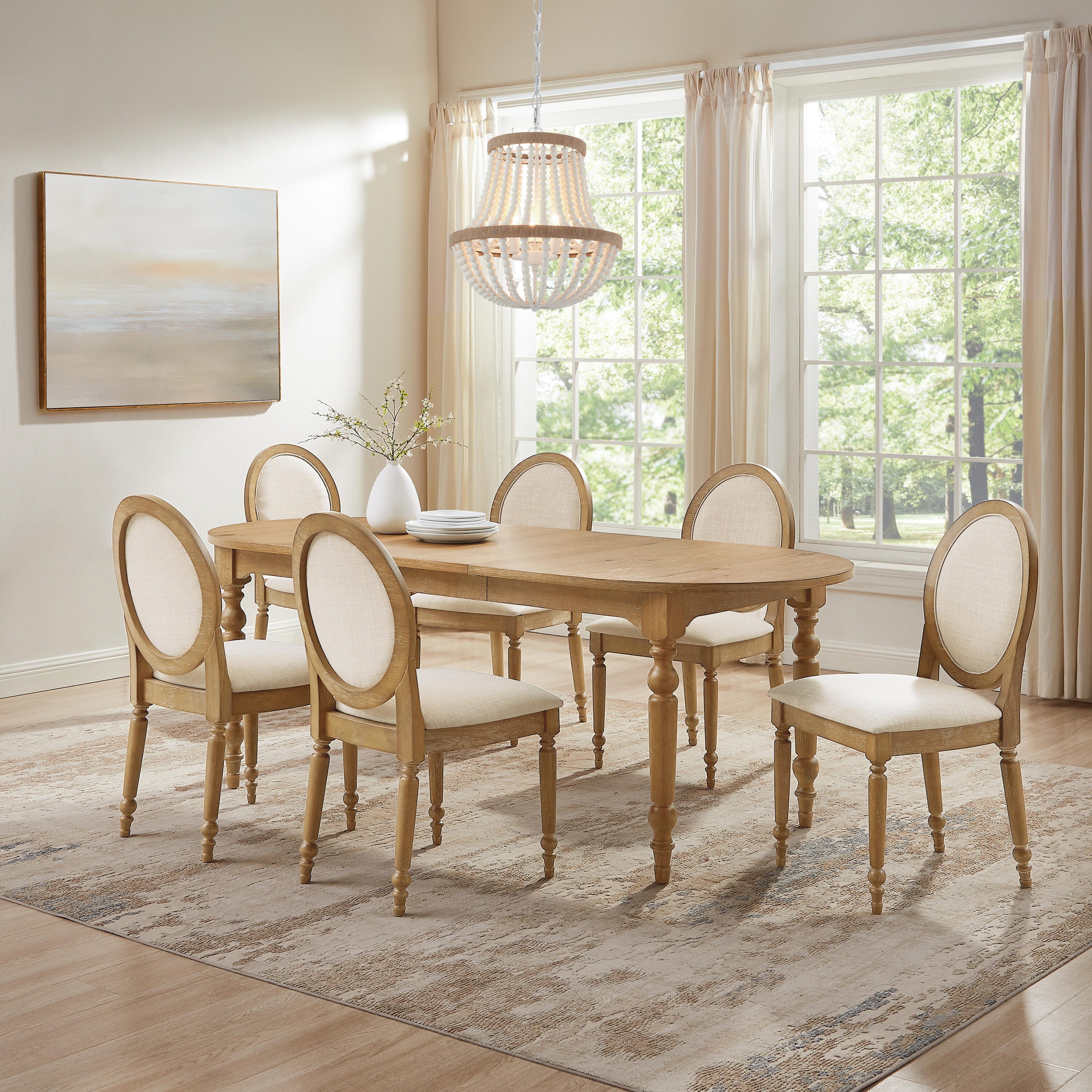 Crosley Furniture Daphne Extendable Dining Table and 6 Chairs, , rollover