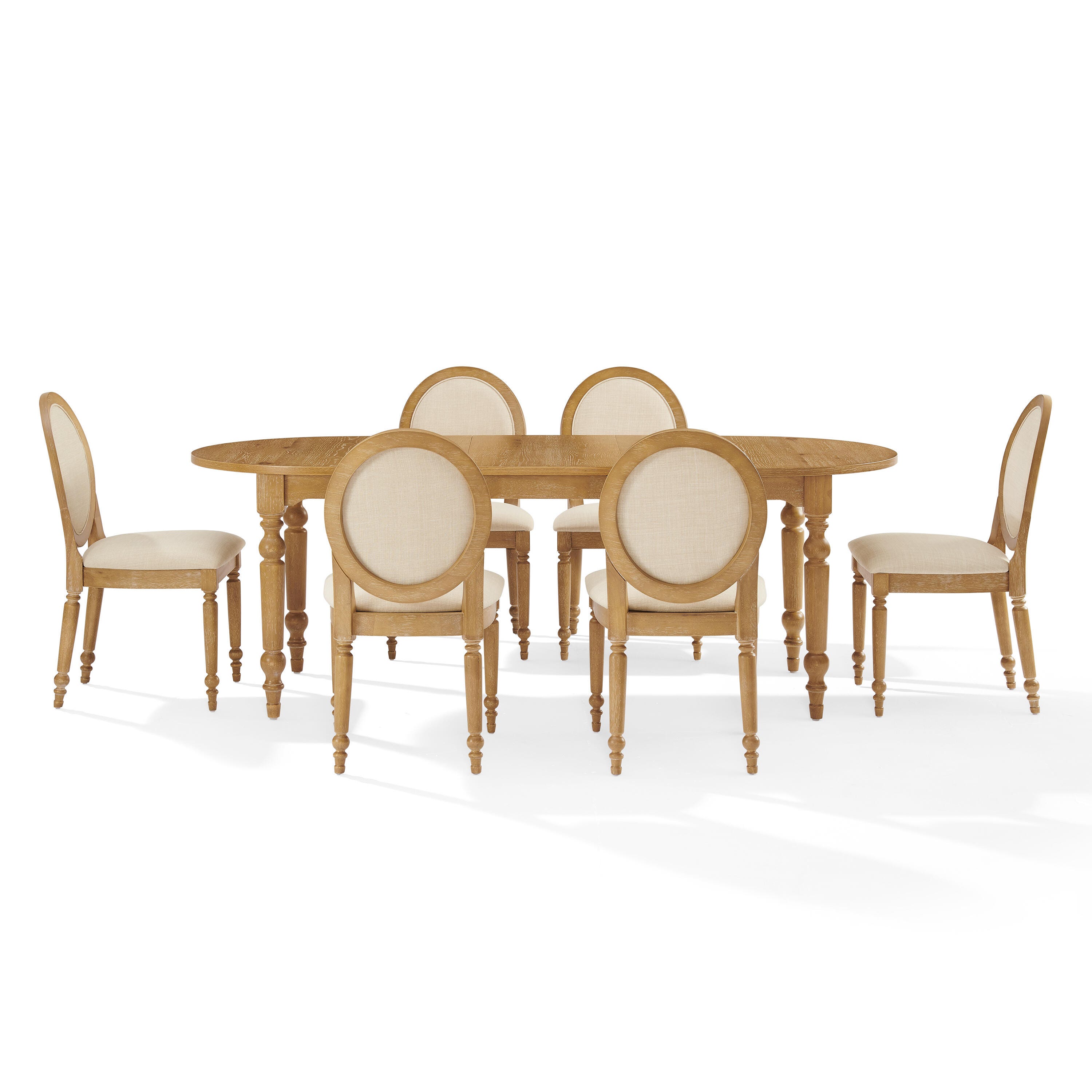 Crosley Furniture Daphne Extendable Dining Table and 6 Chairs, , large