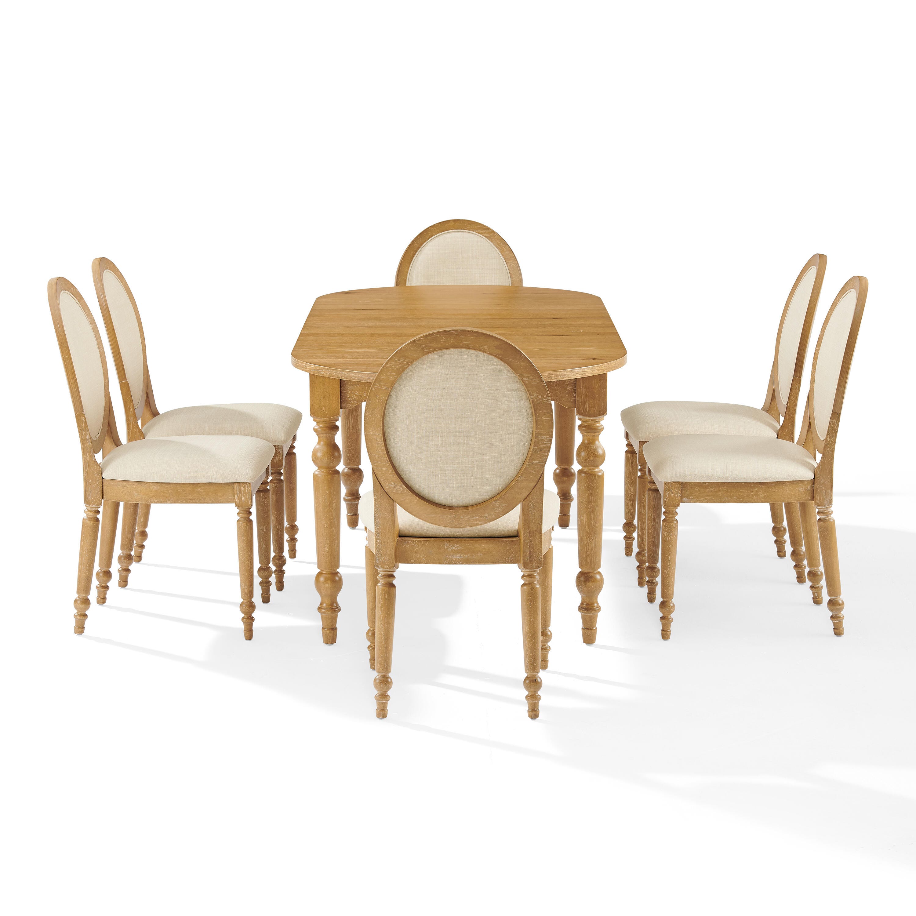 Crosley Furniture Daphne Extendable Dining Table and 6 Chairs, , large