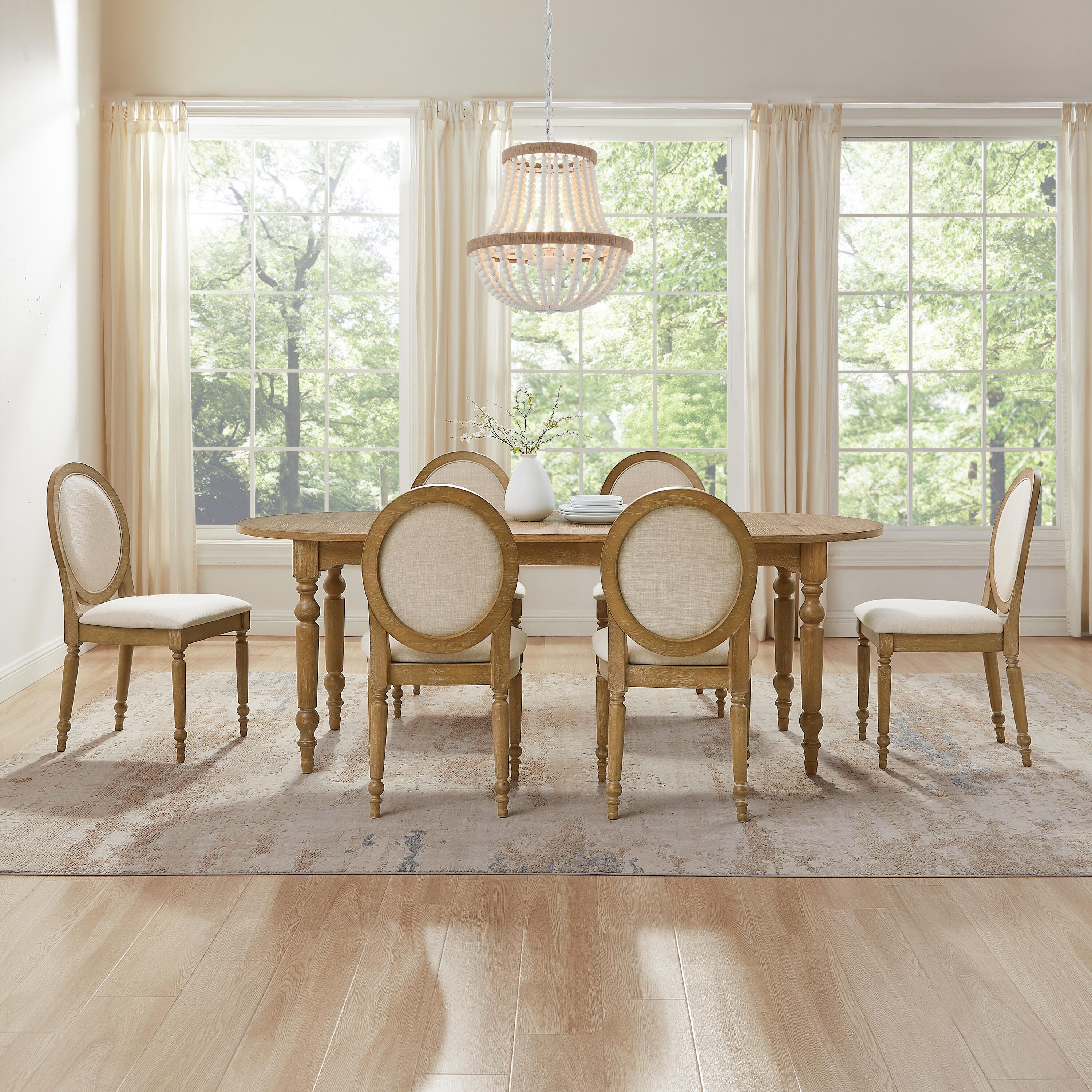 Crosley Furniture Daphne Extendable Dining Table and 6 Chairs, , large