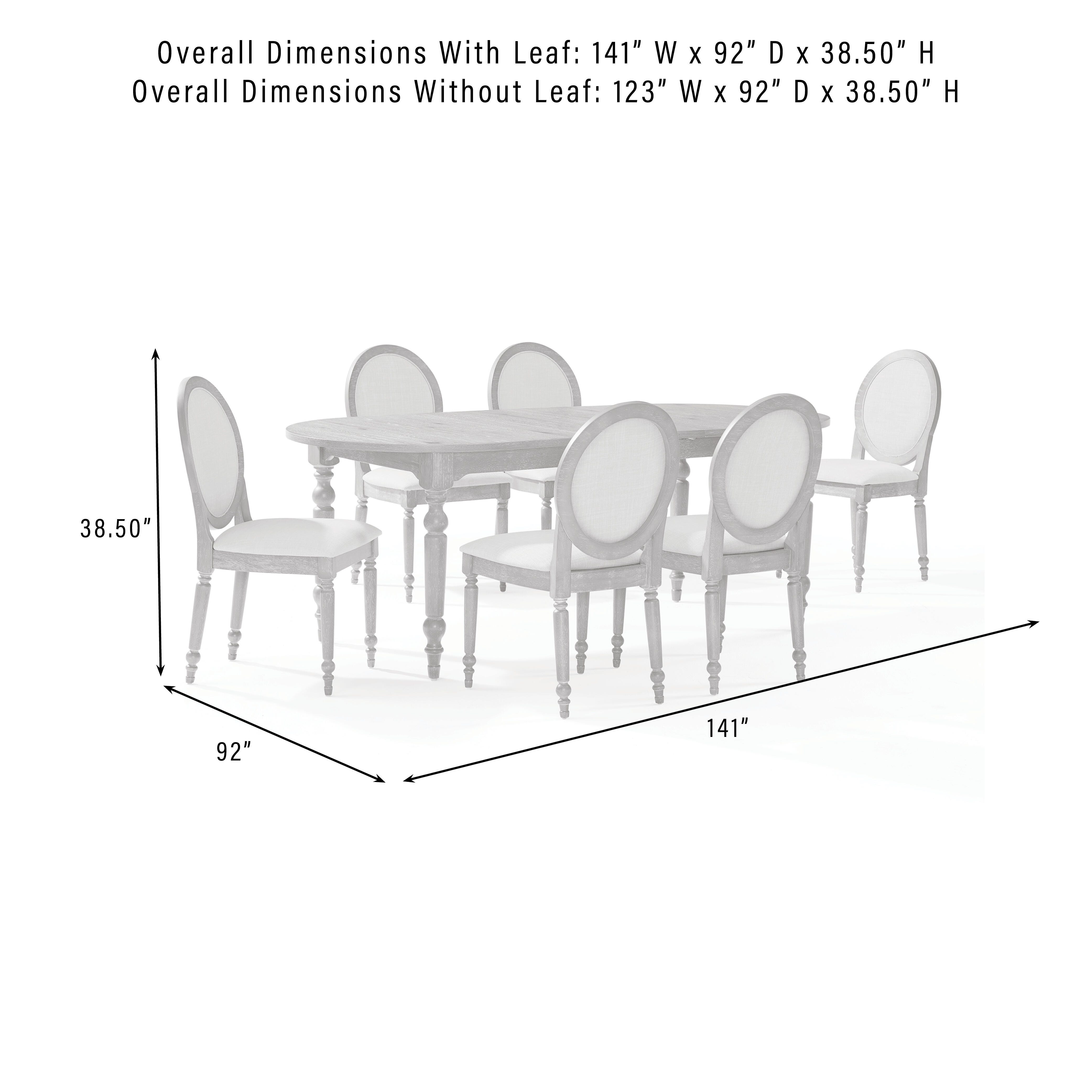 Crosley Furniture Daphne Extendable Dining Table and 6 Chairs, , large