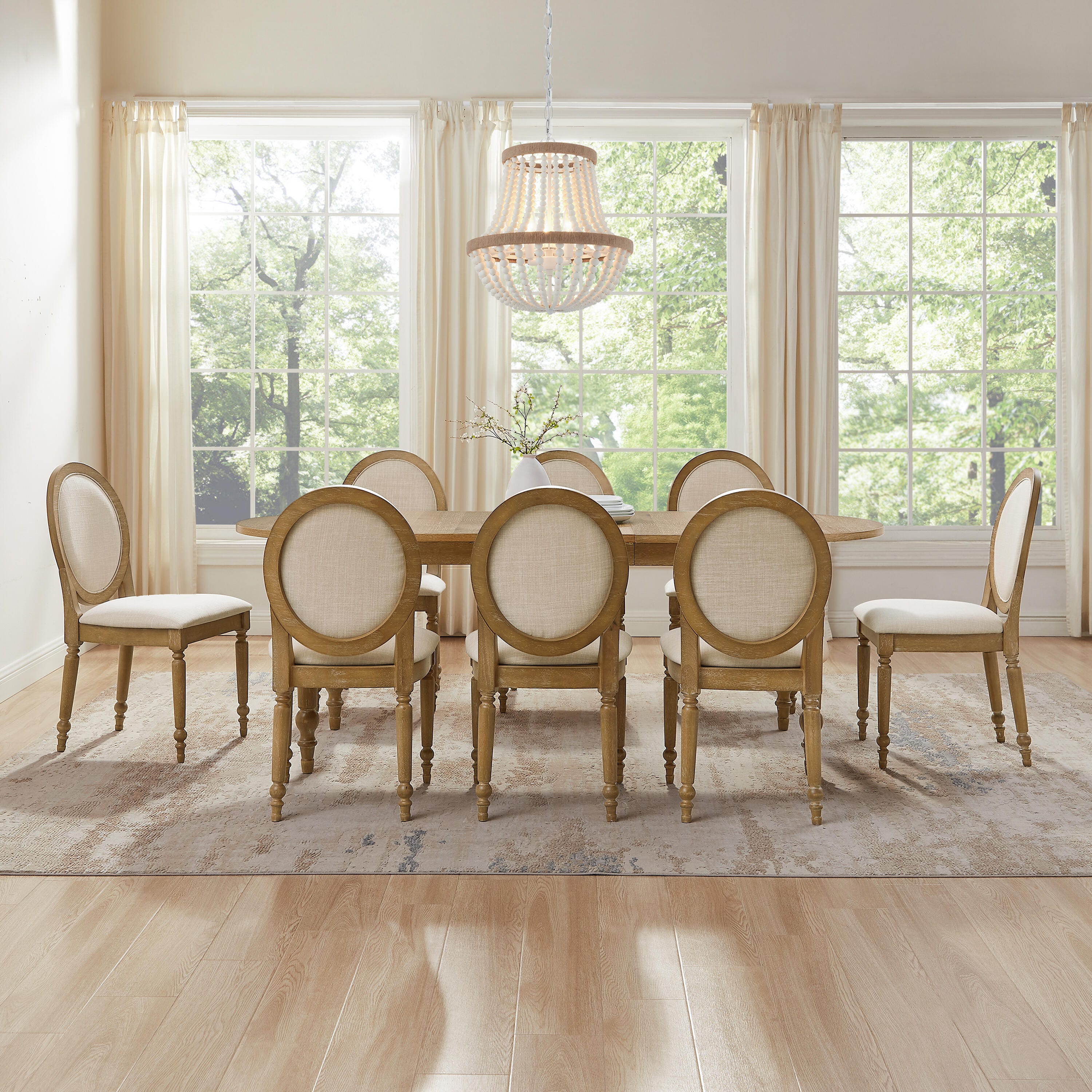 Crosley Furniture Daphne Extendable Dining Table and 8 Chairs, , large